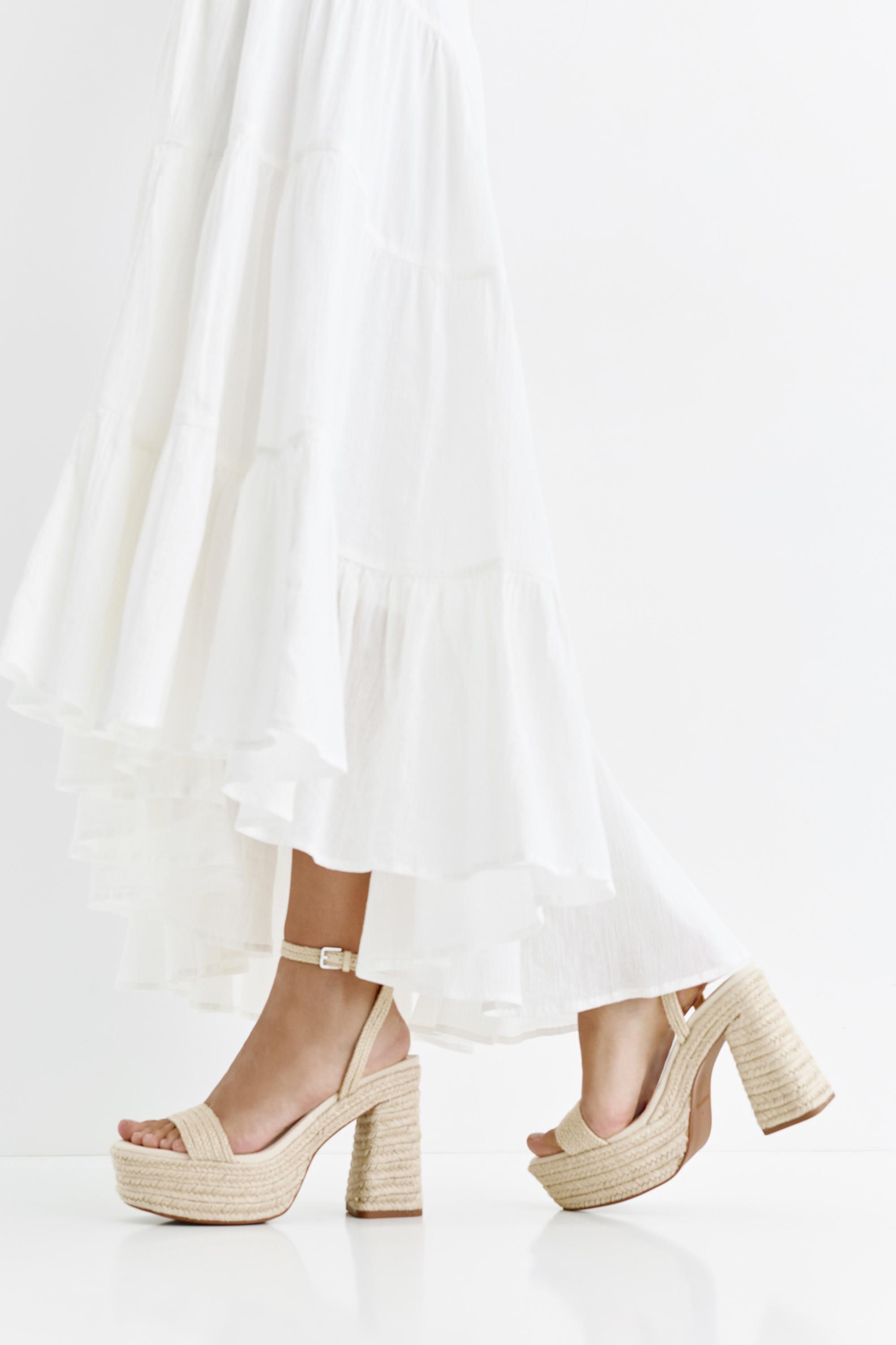 Platform high-heel sandals — Beige