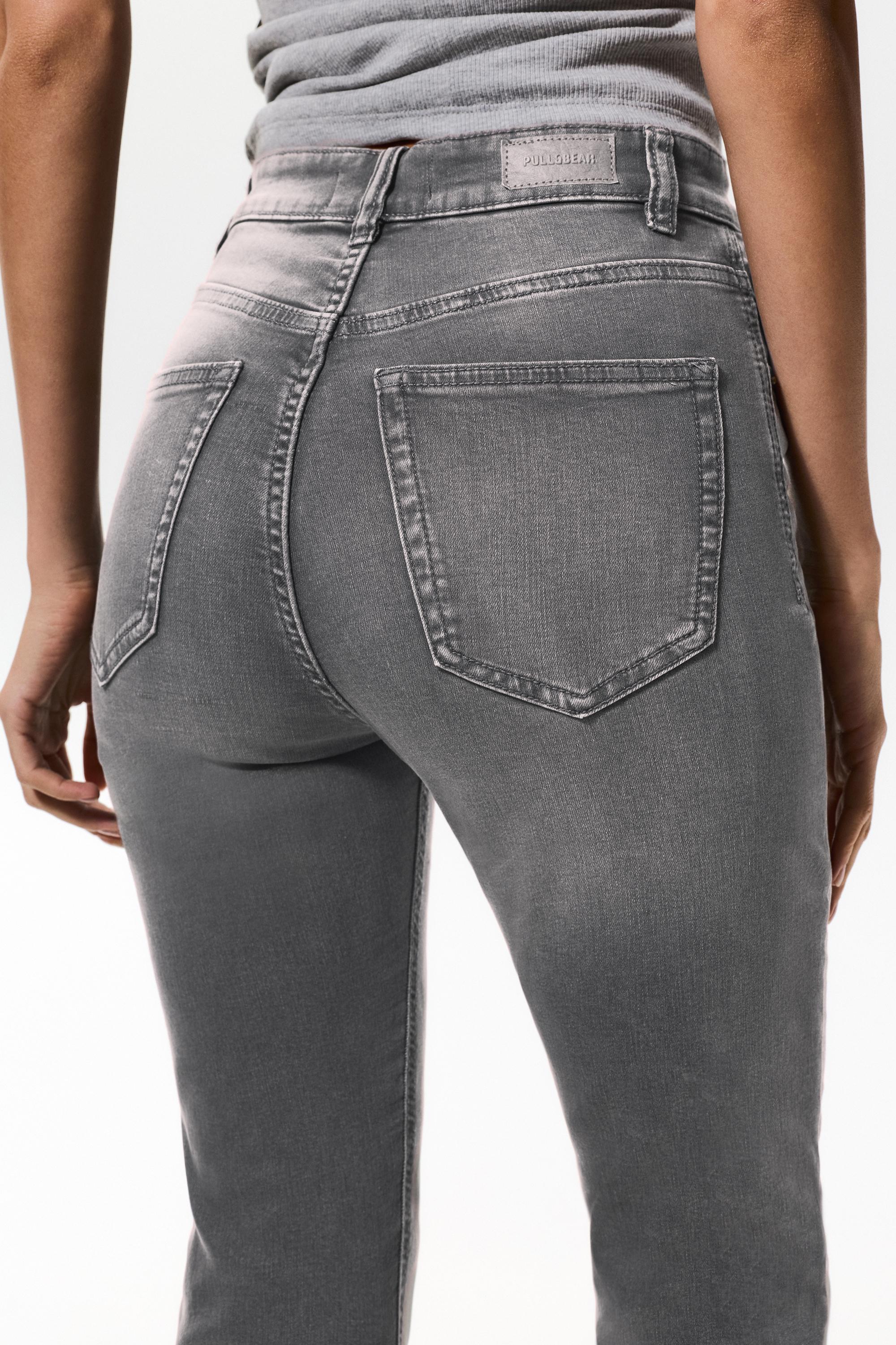 High-waist skinny jeans — Grey