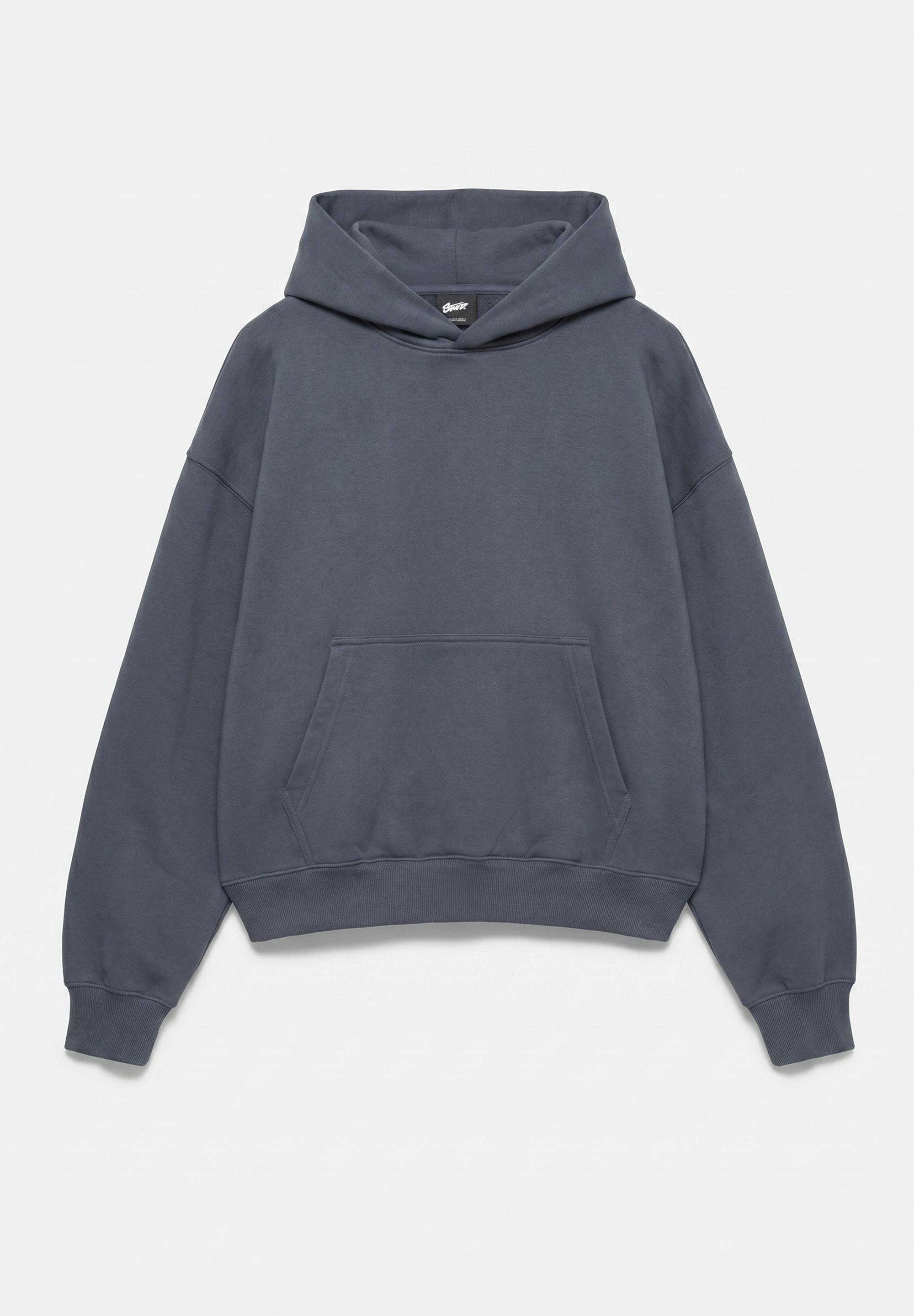 STWD boxy-fit logo hoodie — Grey blue (alternate view)
