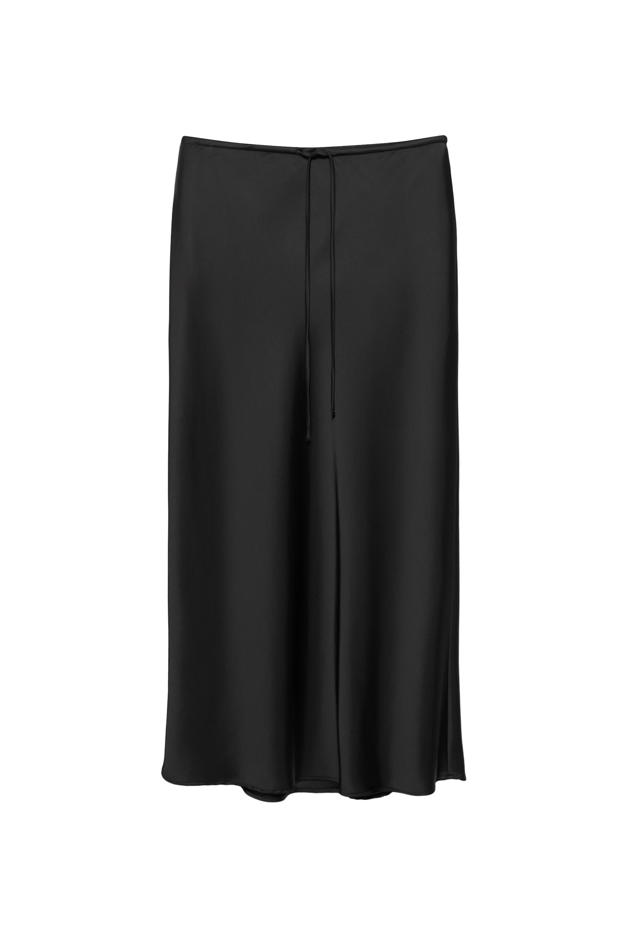 Saten midi etek - Görsel 49