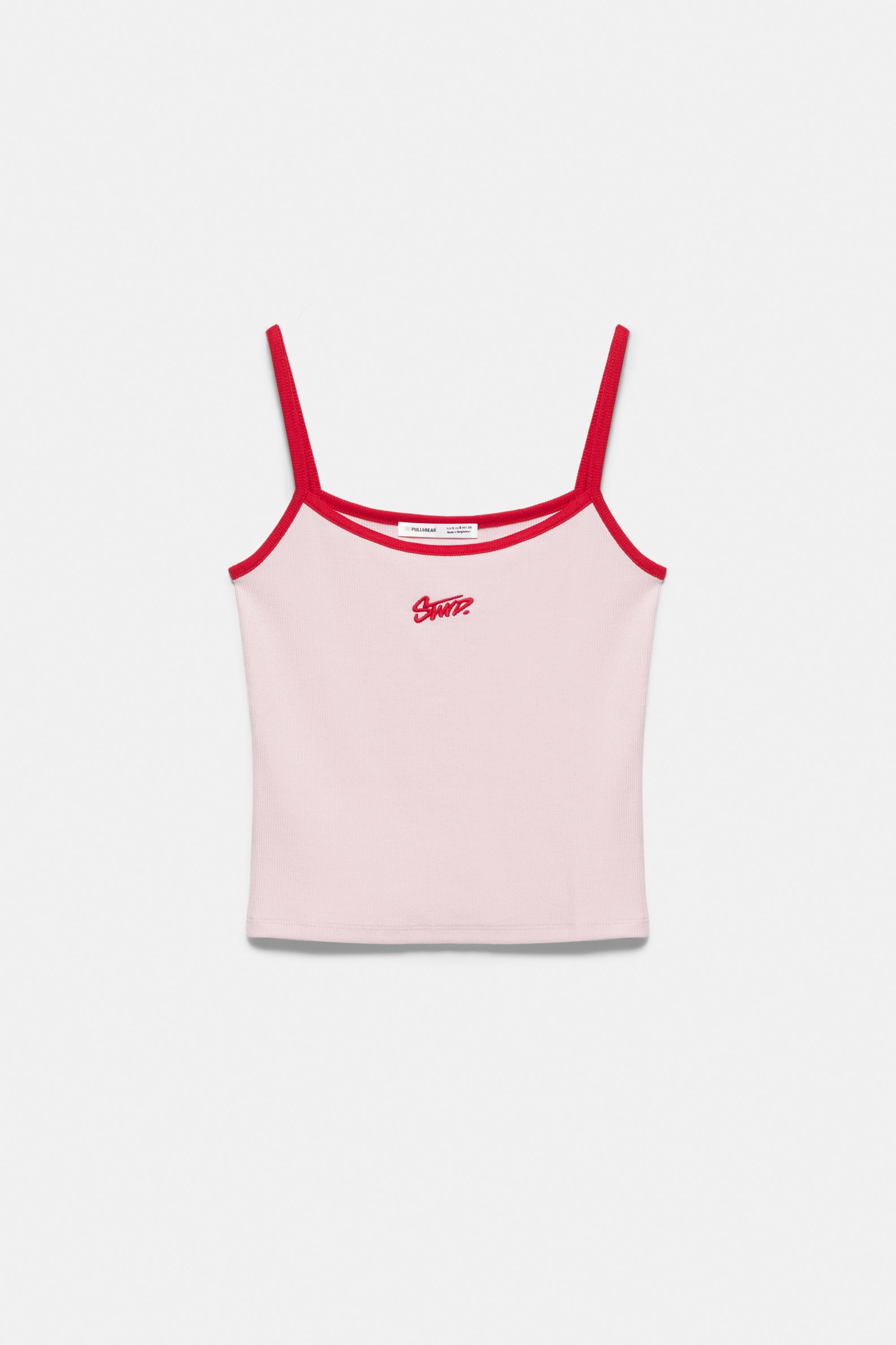 STWD fine strap top — Pastel pink