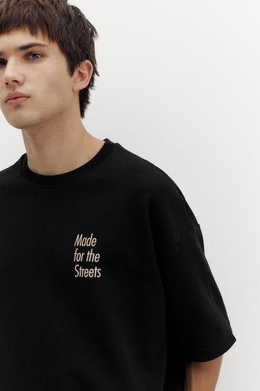 Short sleeve sweatshirt with graphic — Black 3