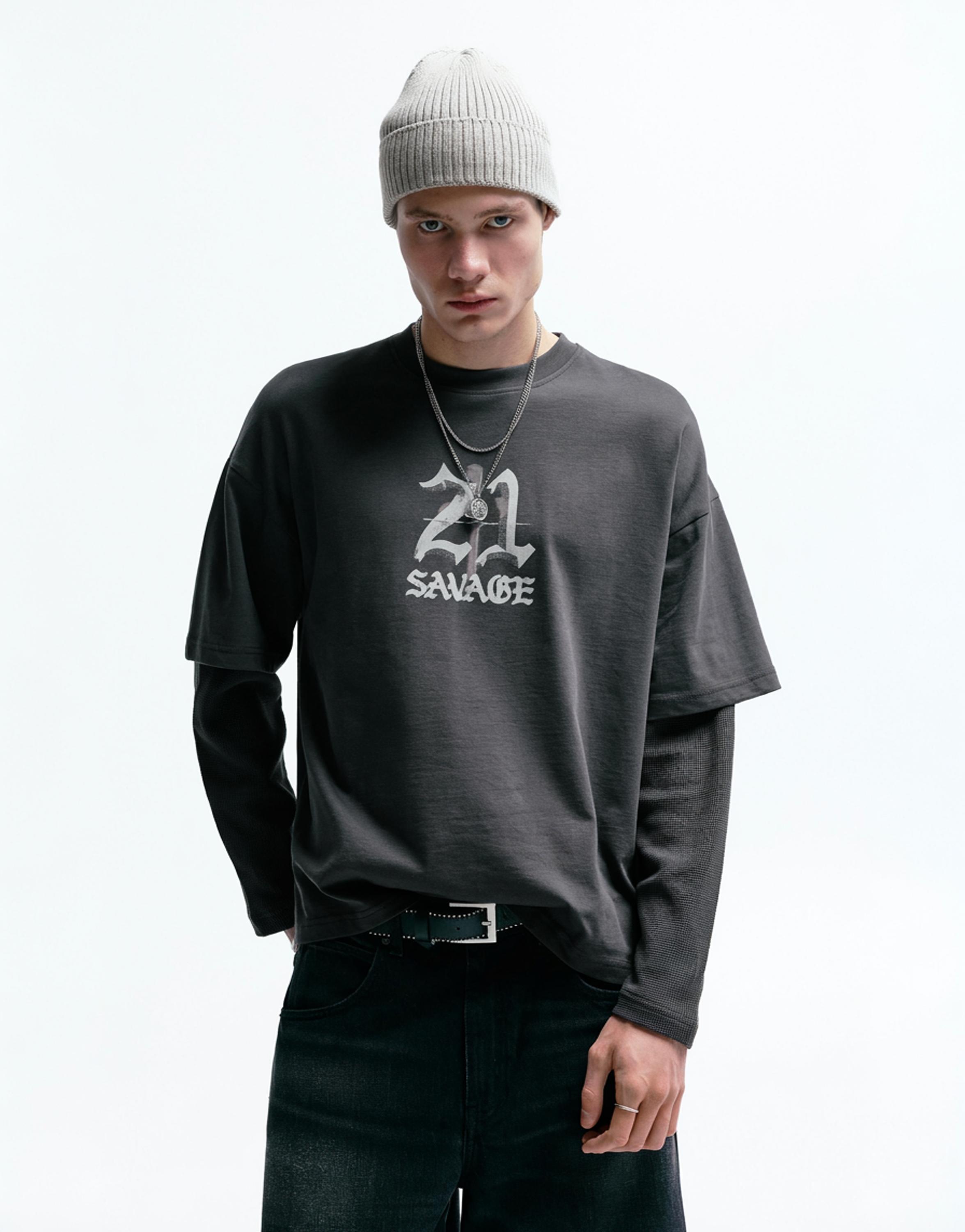 21 Savage çift kollu t-shirt - Görsel 12