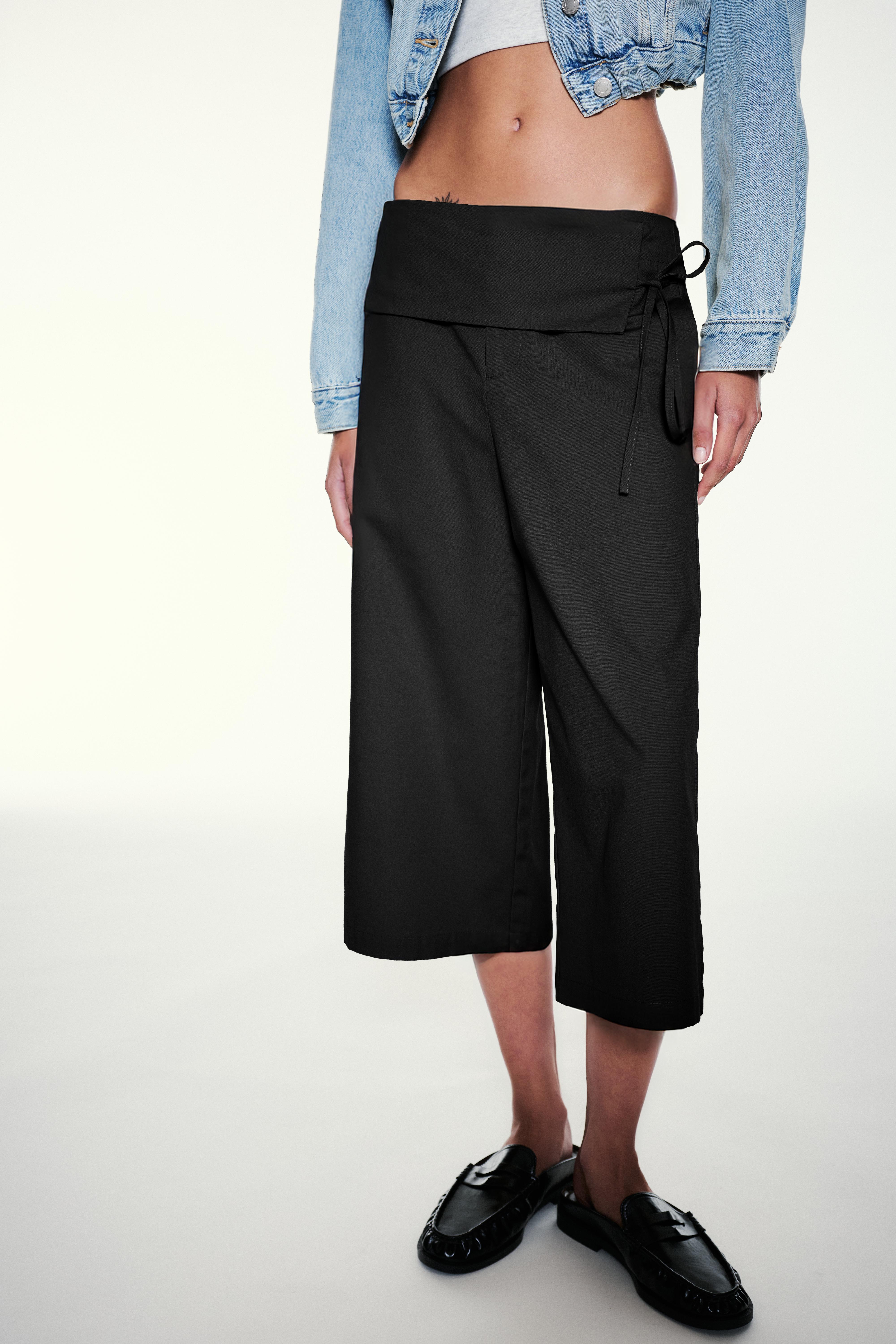 Sash tie culottes — Black