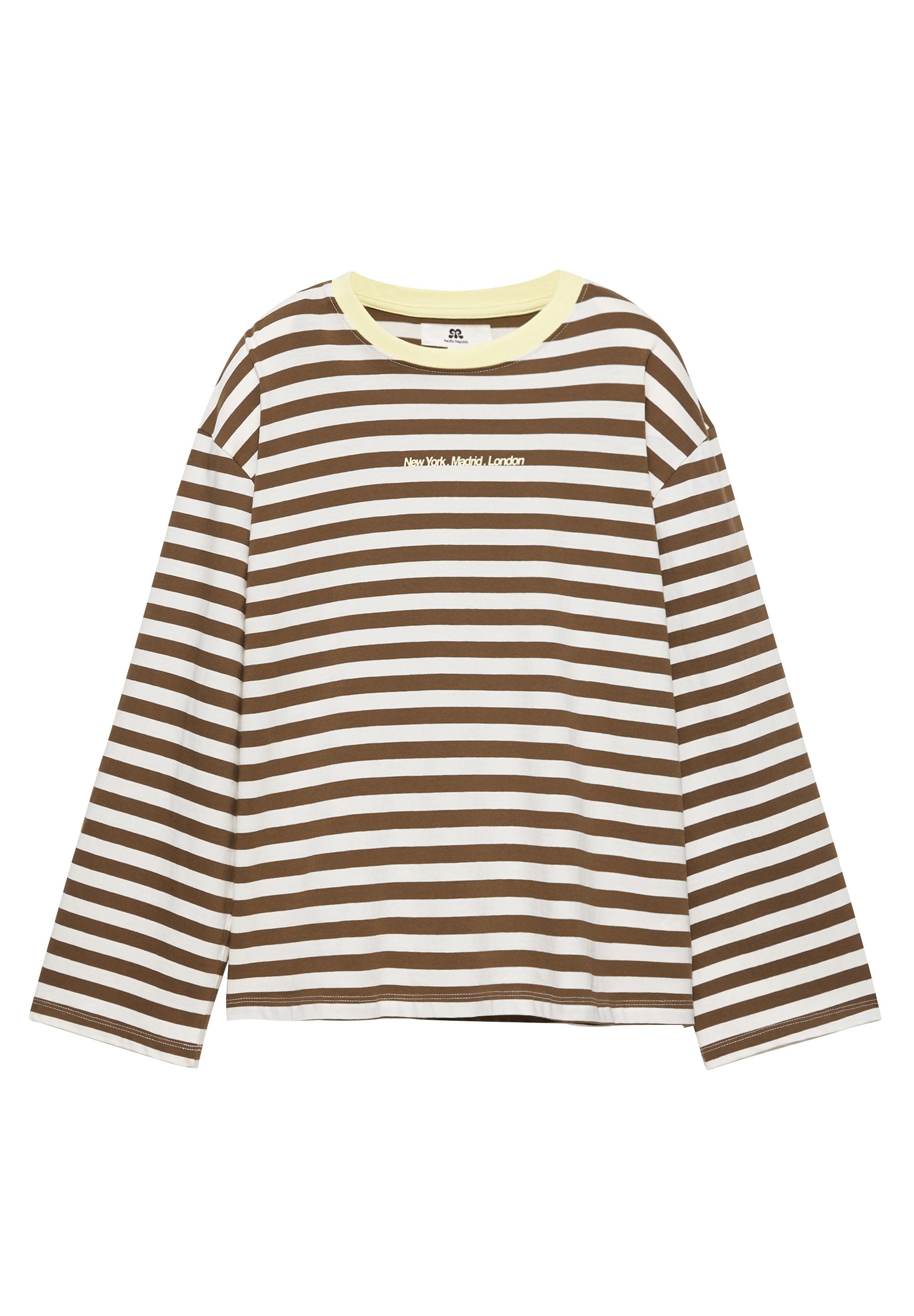 Oversize striped T-shirt — Brown