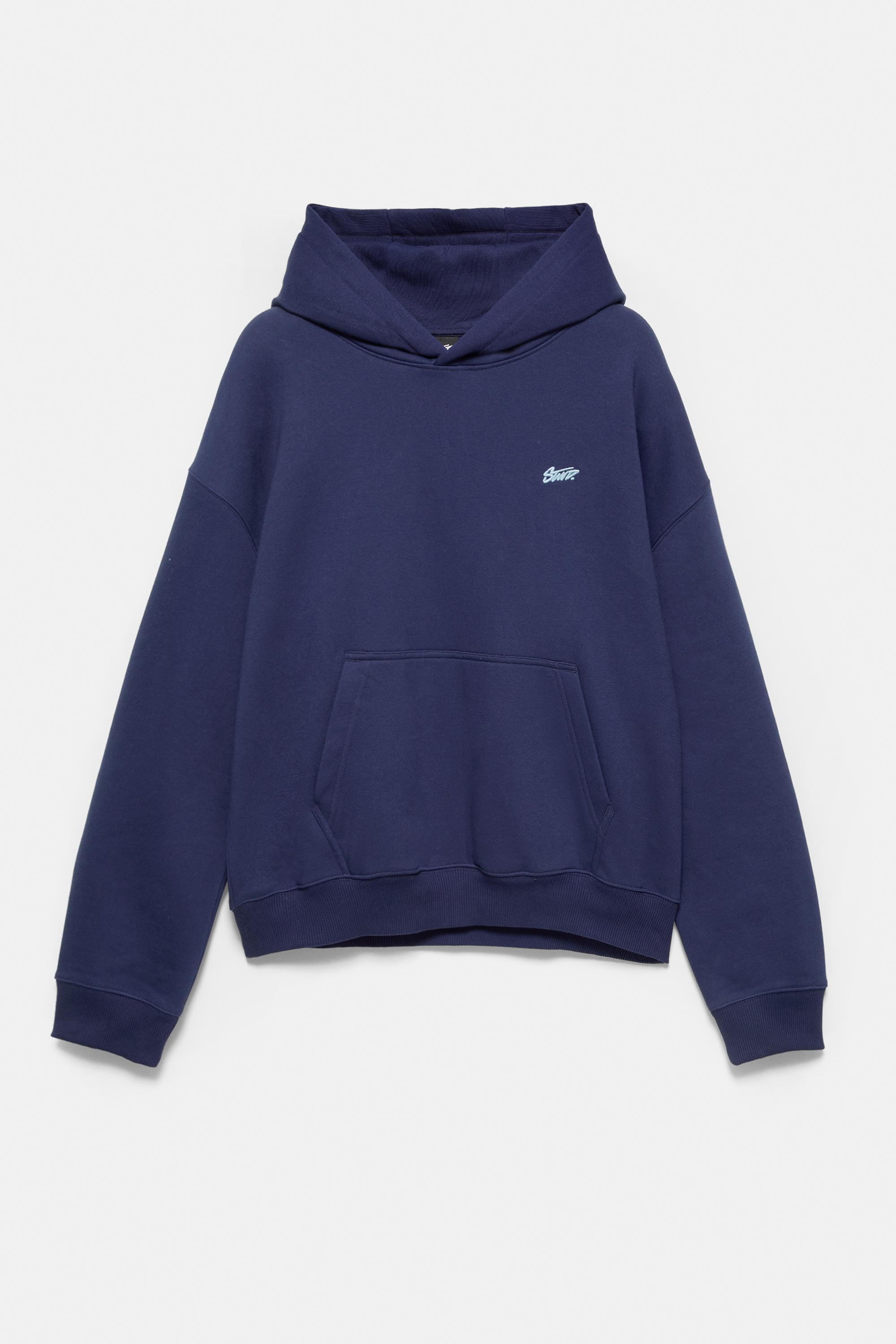 STWD logo boxy hoodie — Navy