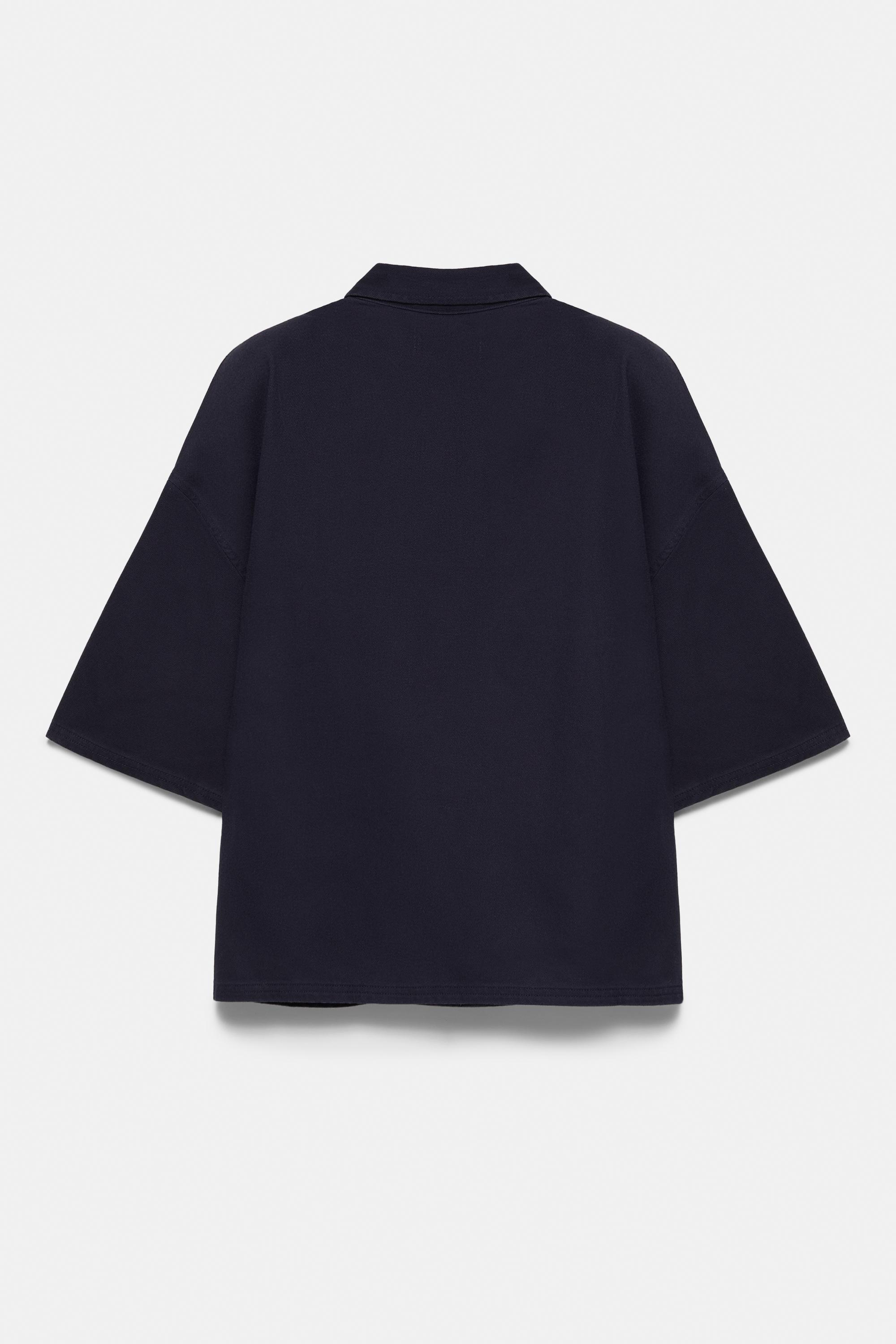 Short sleeve graphic polo shirt — Dark blue (alternate view)