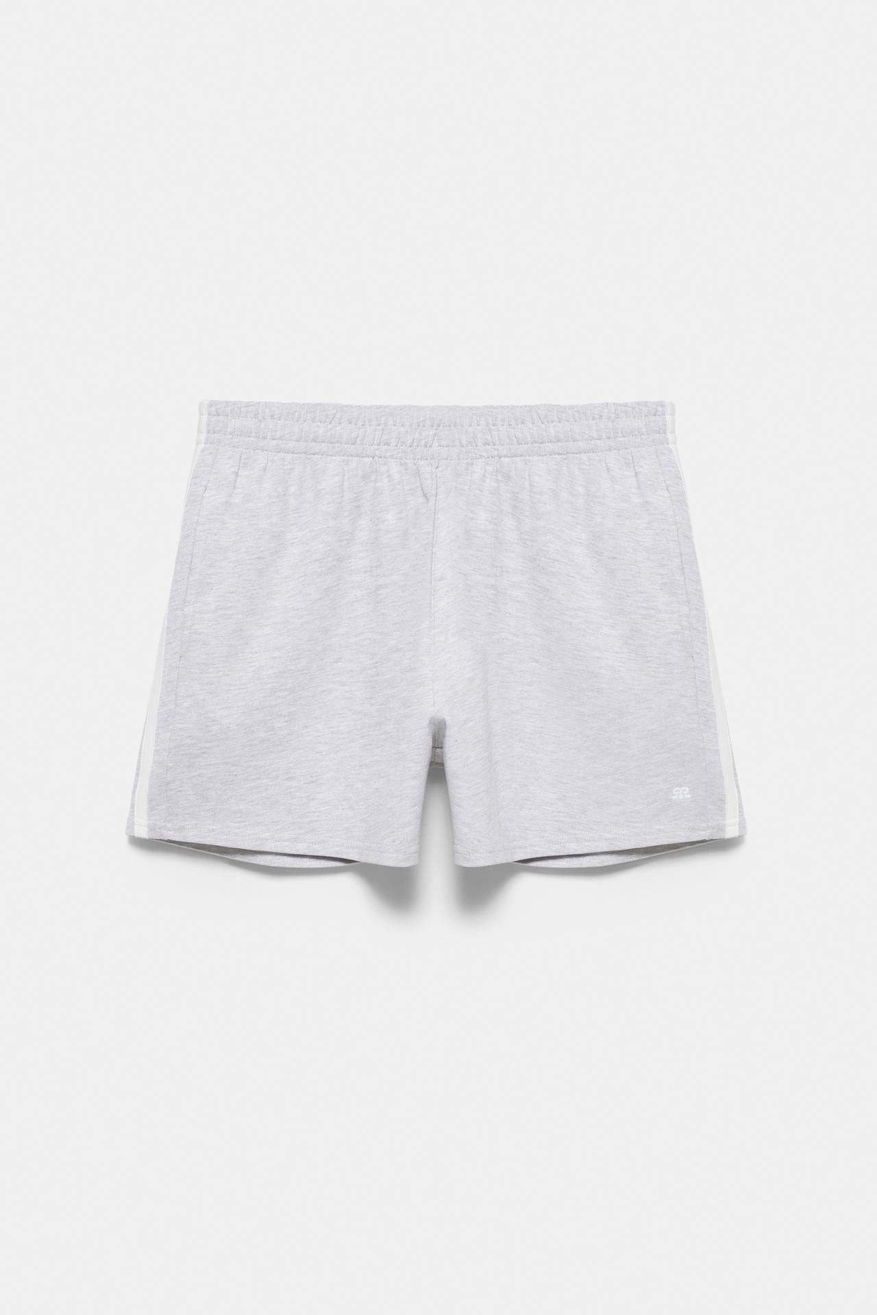 Sports shorts with side stripes — Grey marl