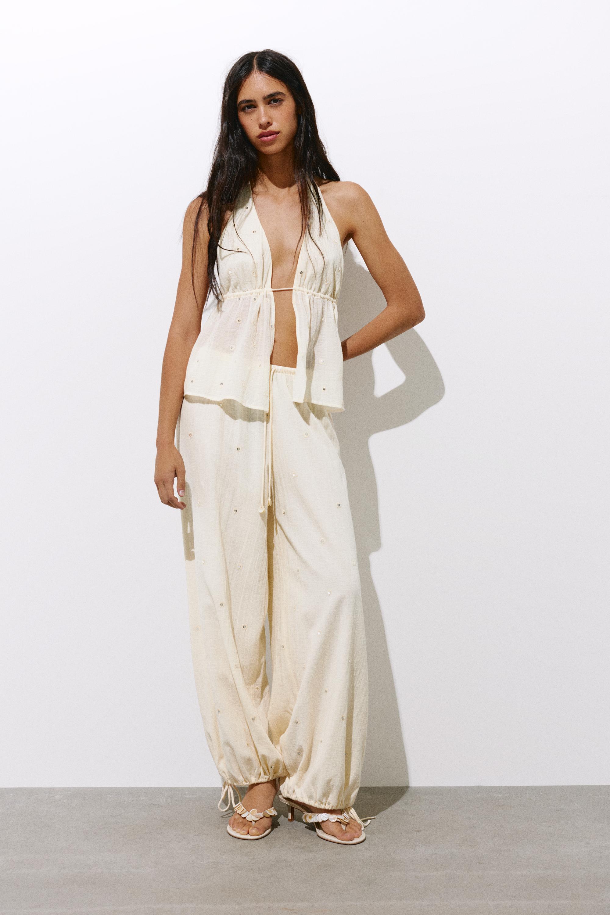 Halter top with mirror details — Vanilla