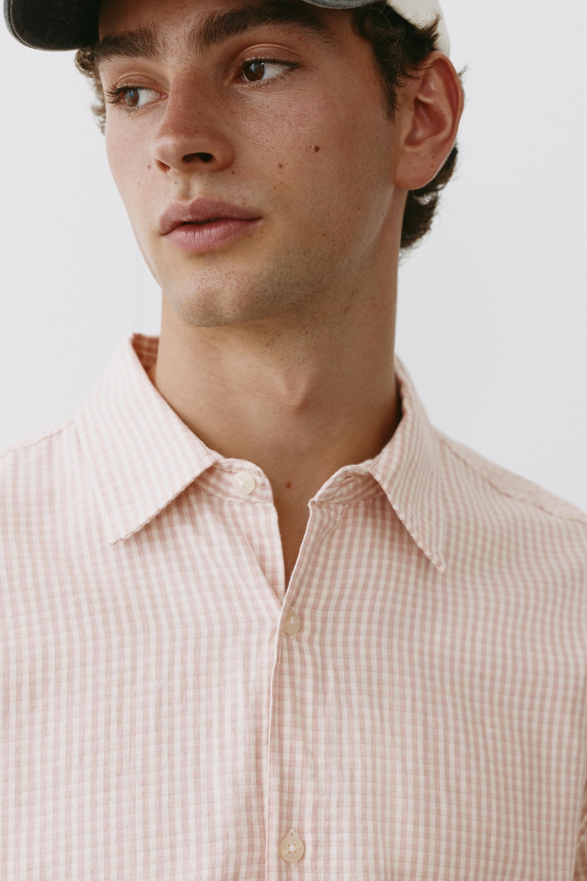 Short sleeve check shirt — Pink