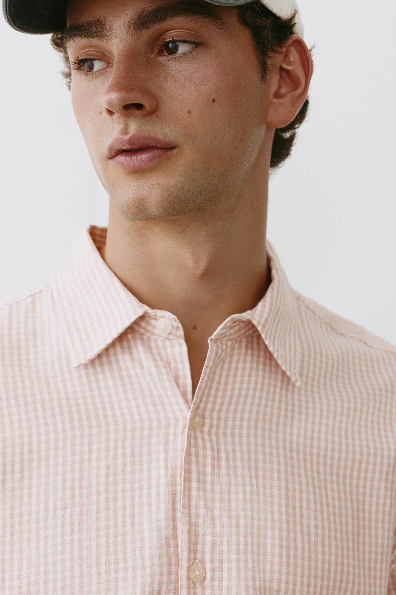 Short sleeve check shirt — Pink