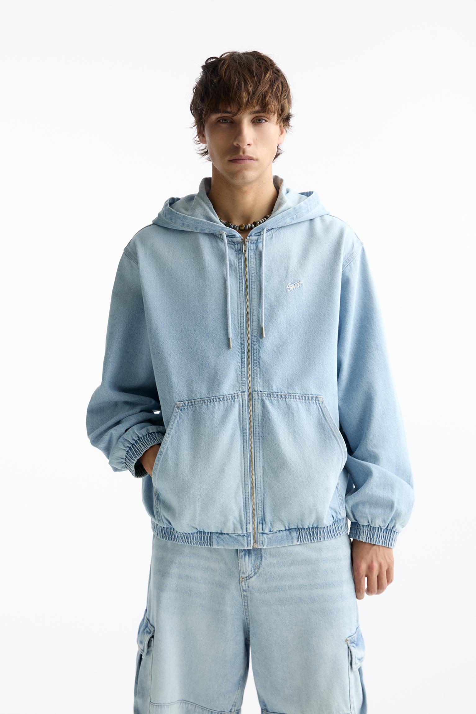 Pull and bear fashion oversized denim jacket