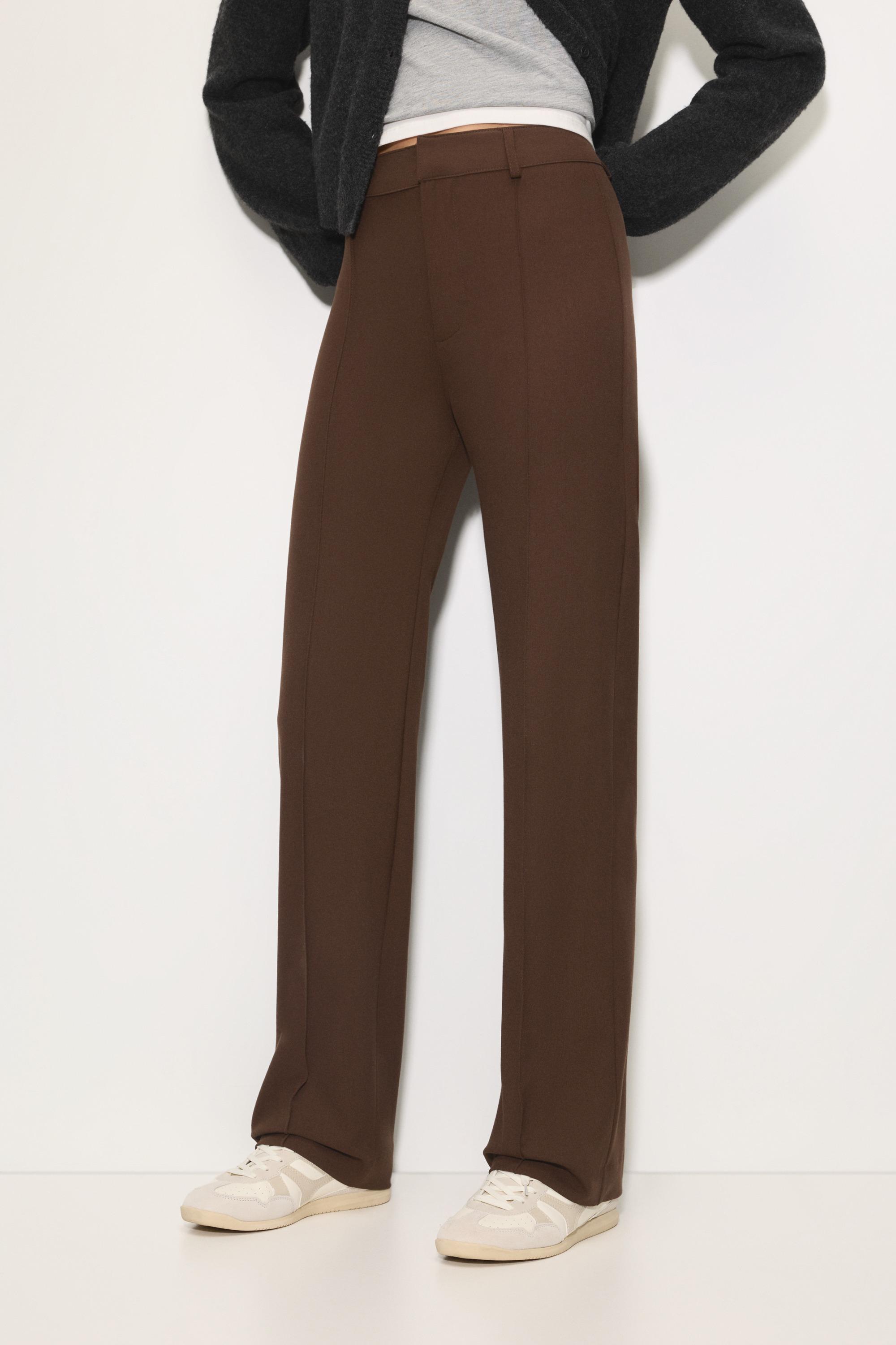 Smart trousers with seam detail — Brown