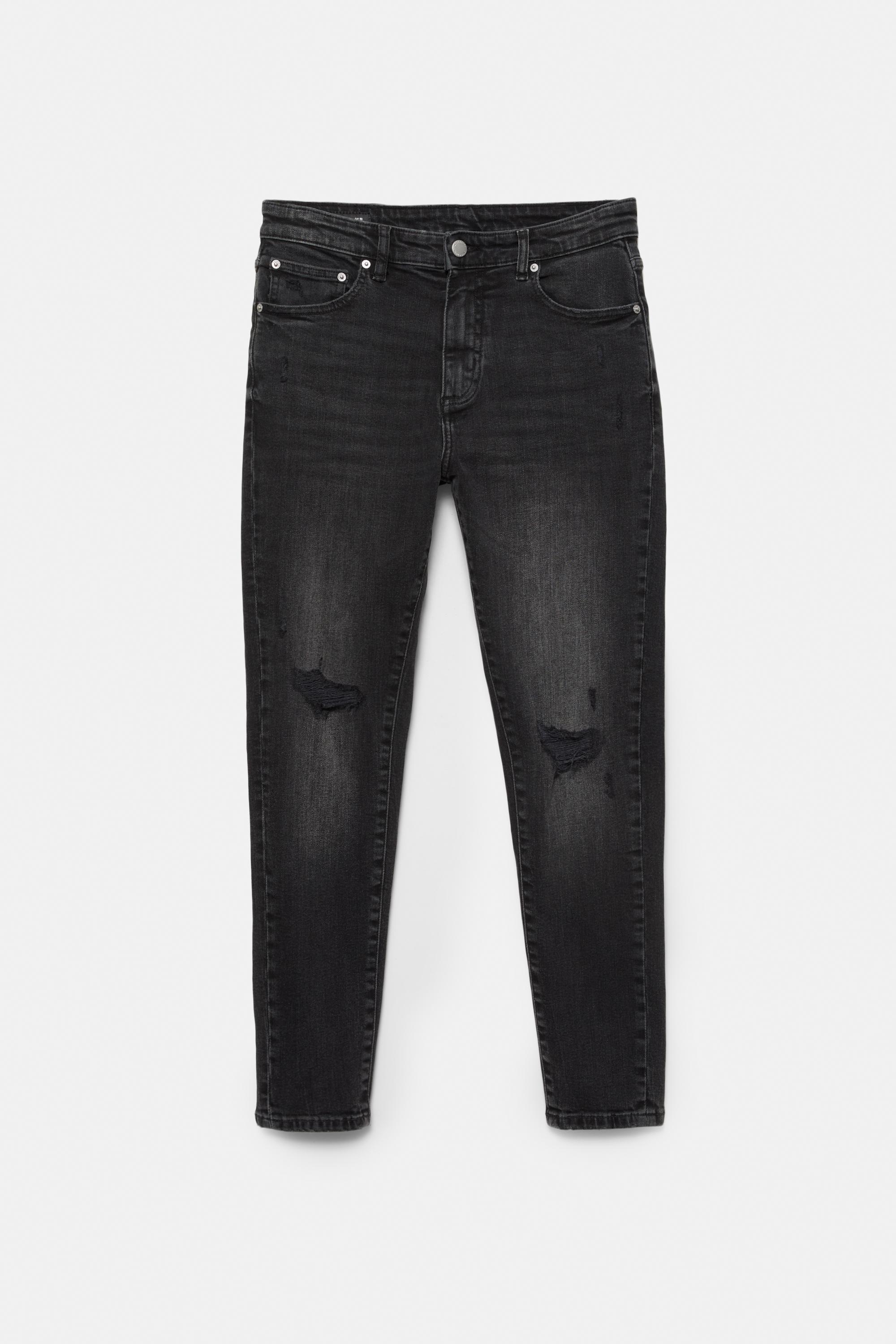 Ripped skinny jeans — Faded black