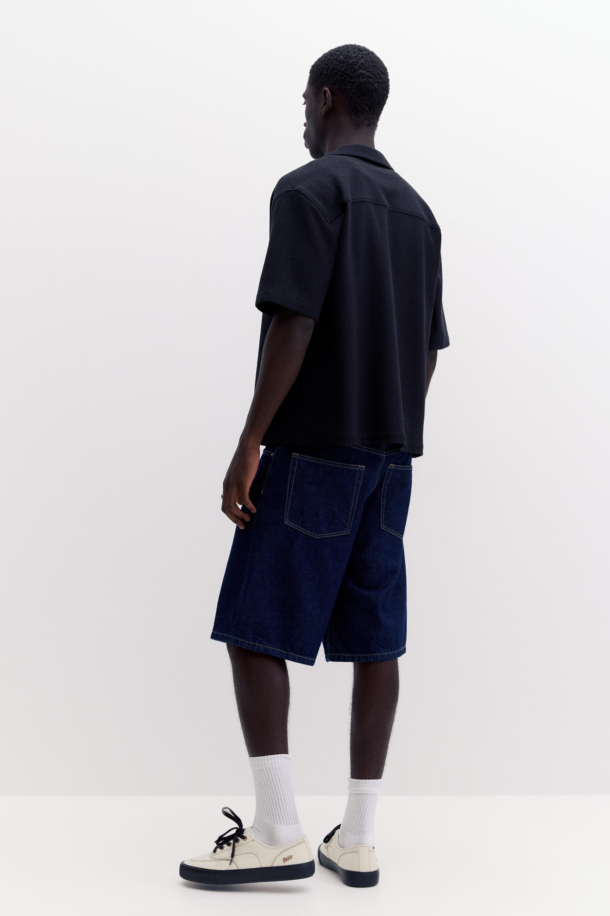 Terrycloth short sleeve shirt — Black