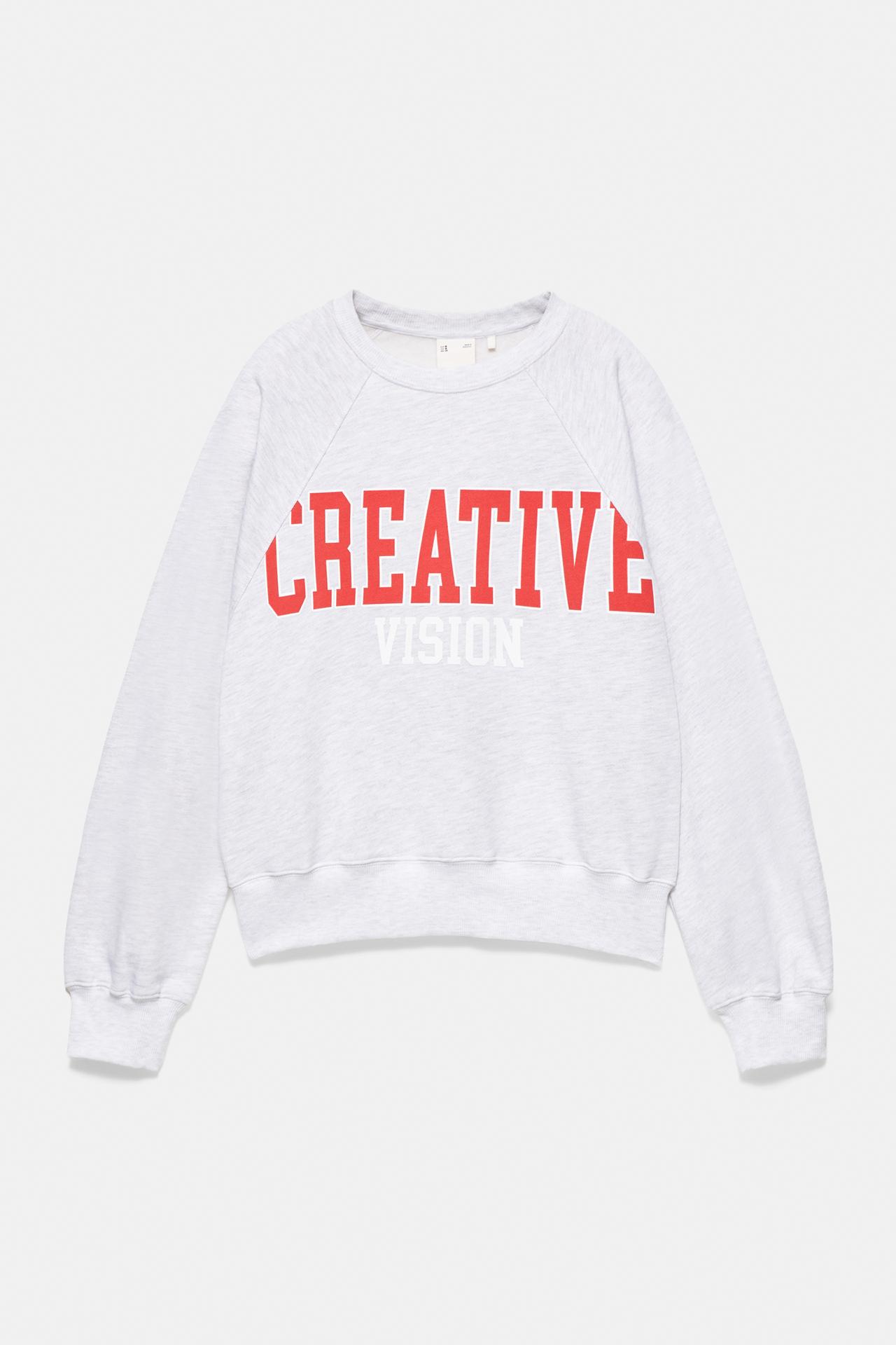 Creative graphic sweatshirt — Grey marl