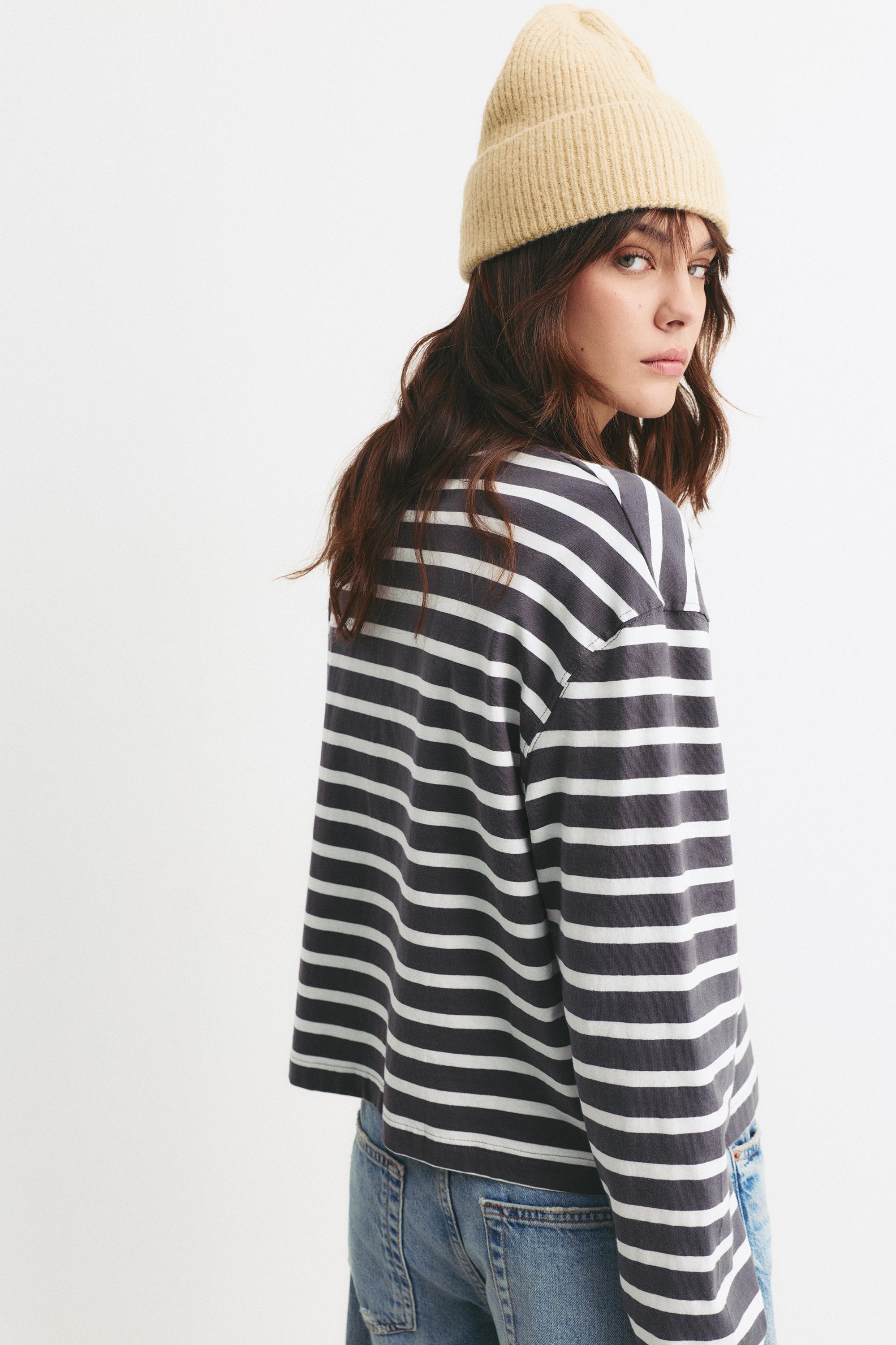 Uzun kollu boxy t-shirt - Görsel 48