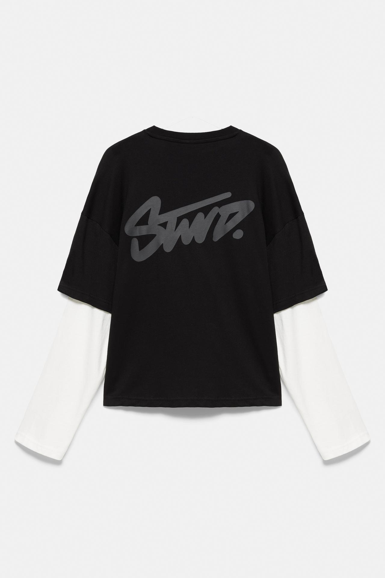 Double sleeve T-shirt — Black