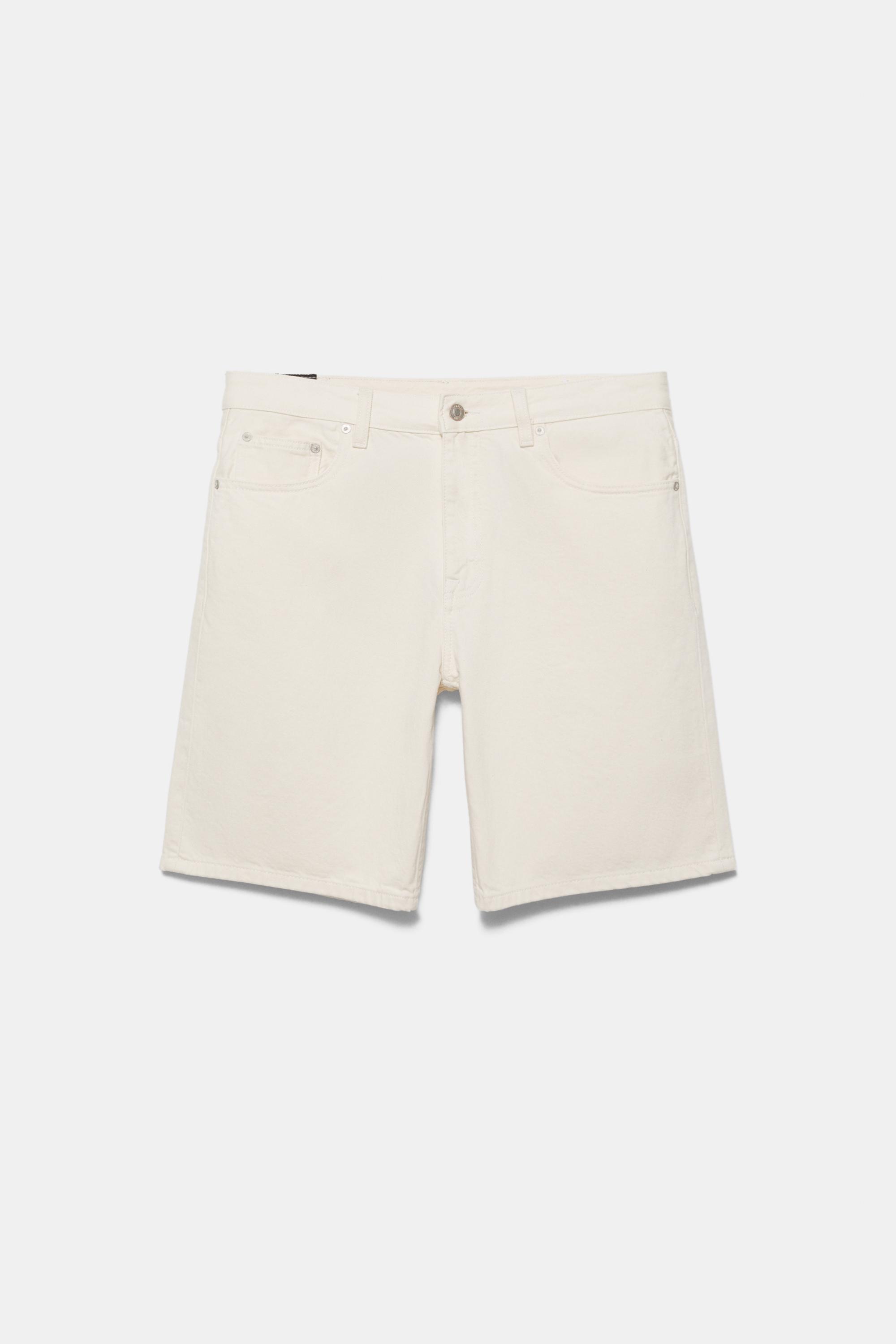 Standard denim Bermuda shorts — Ecru