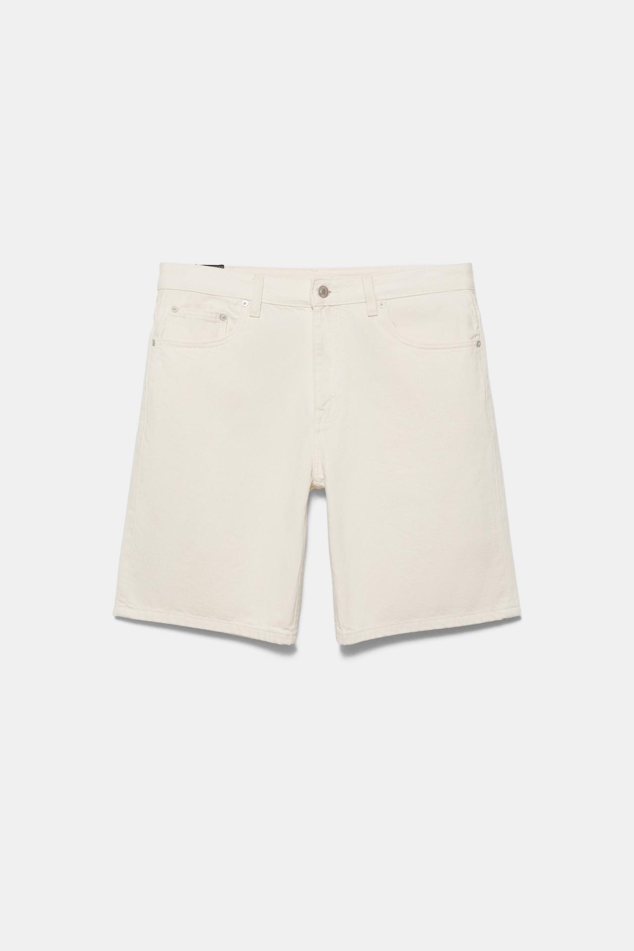 Standard denim Bermuda shorts — Ecru