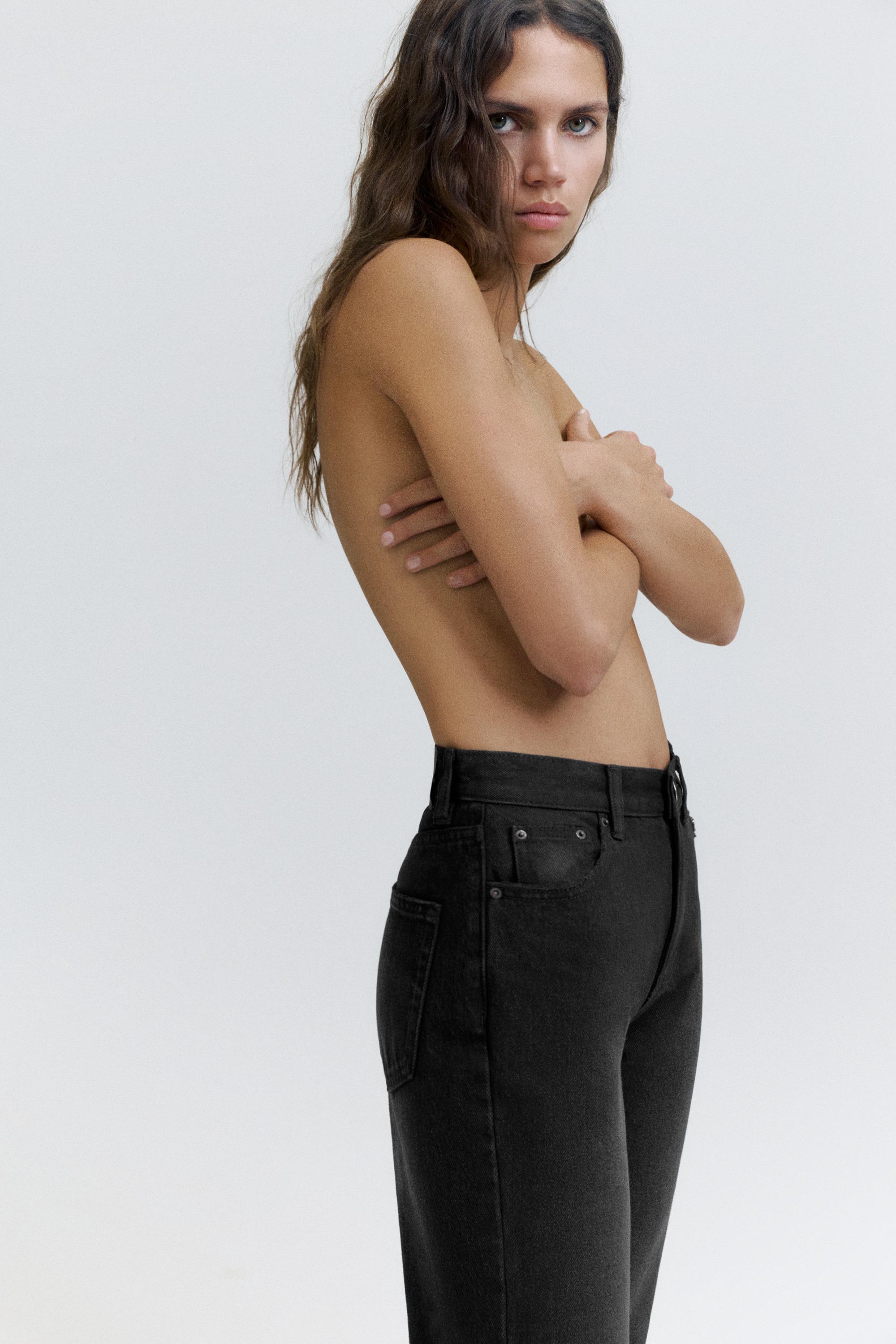 High-waist mom jeans — Black