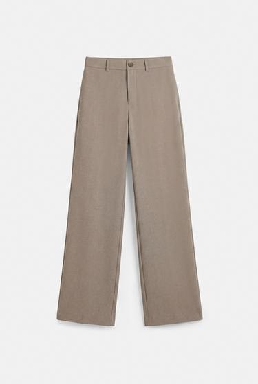 Slim fit straight smart trousers — Mole brown 6