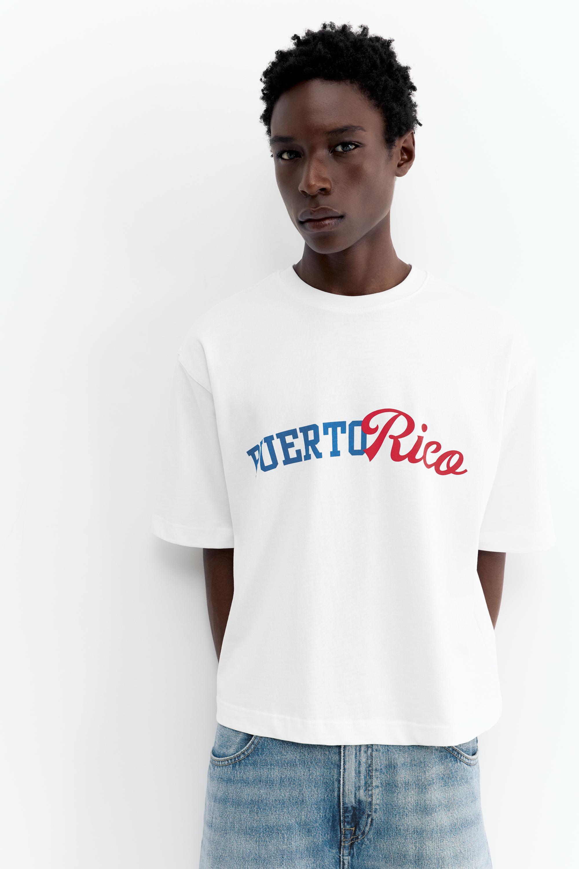 Puerto Rico cropped T-shirt — Off white