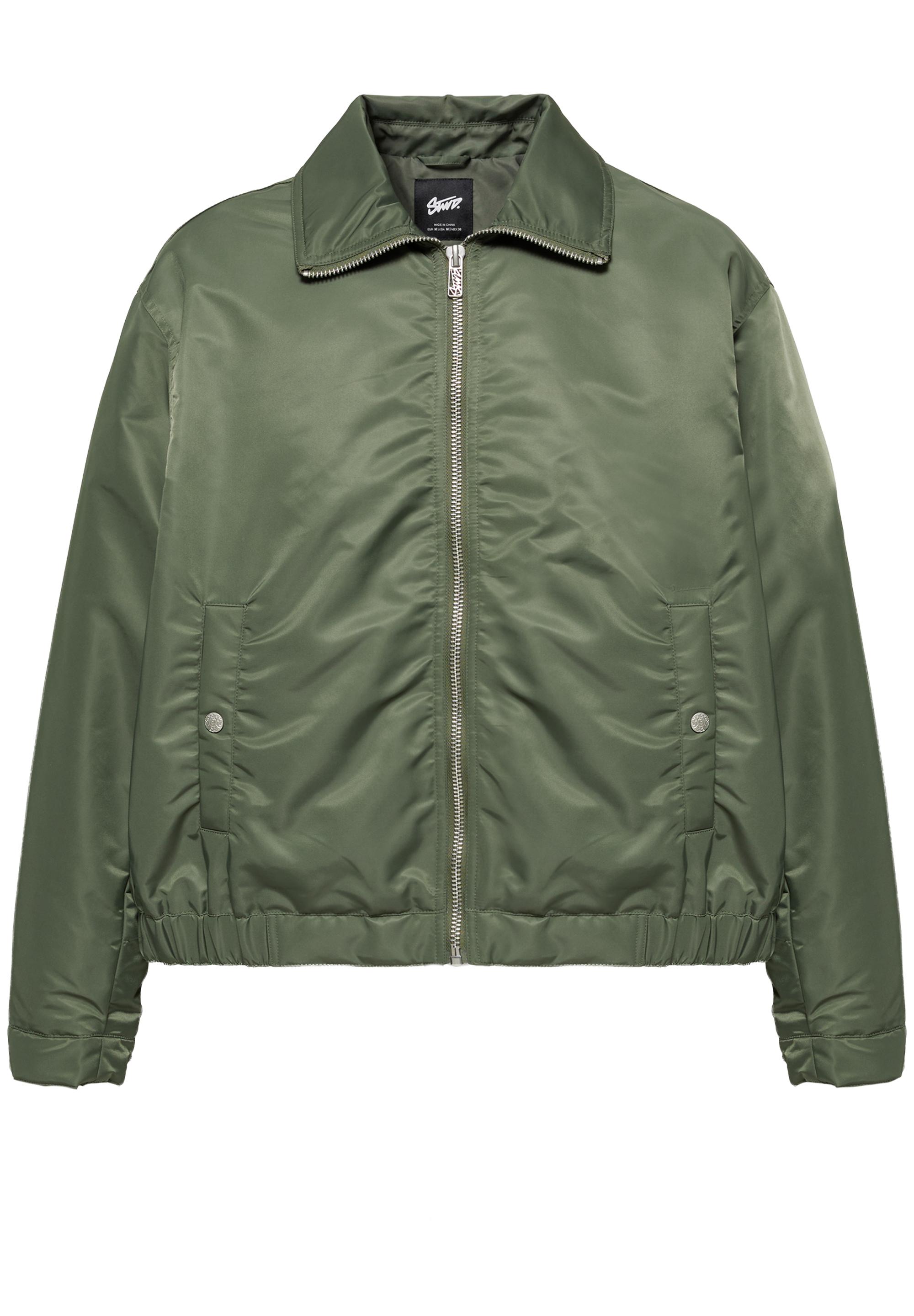 Shirt collar bomber jacket — Medium green