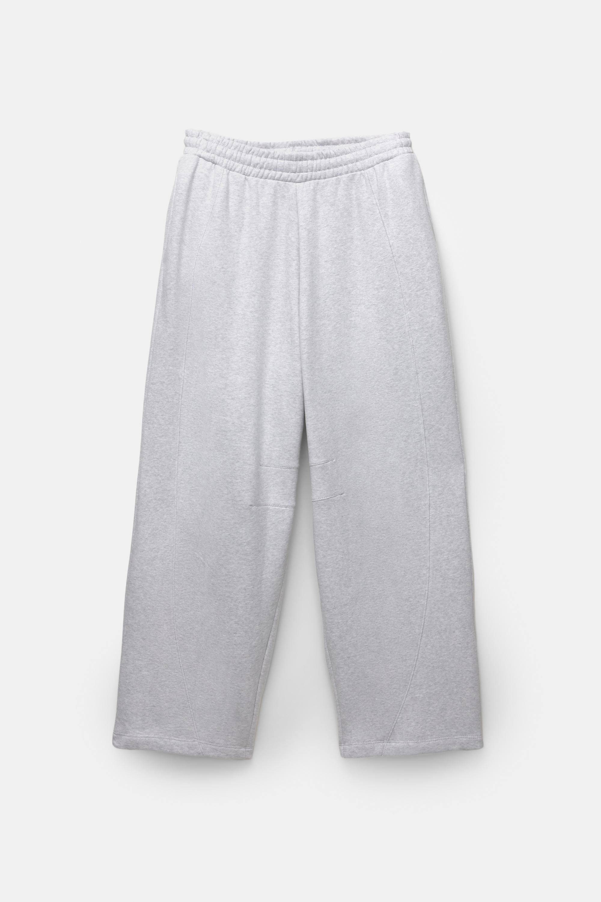 Barrel fit tracksuit trousers — Grey marl