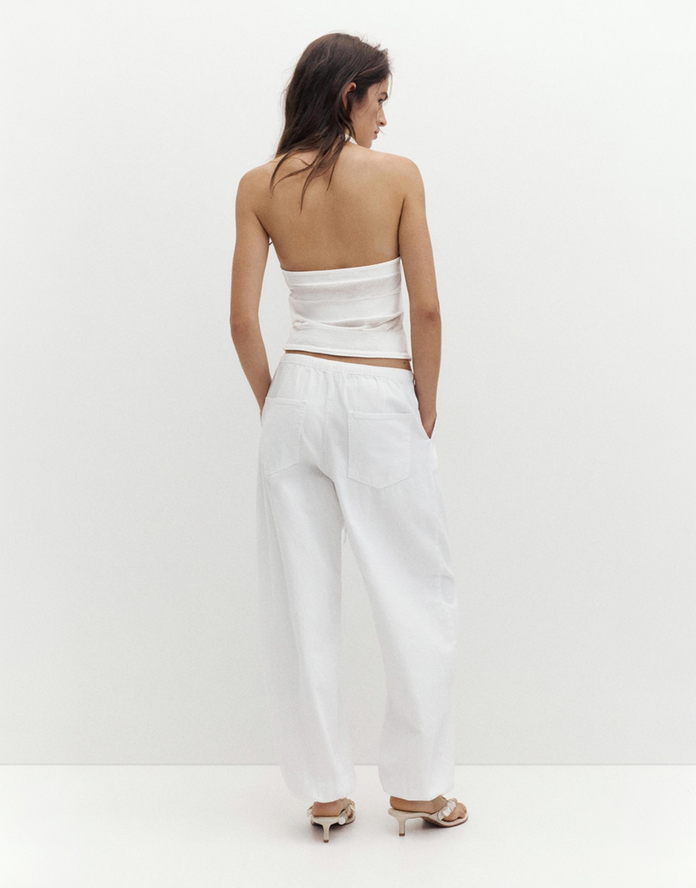 Sheer halter top — Ecru