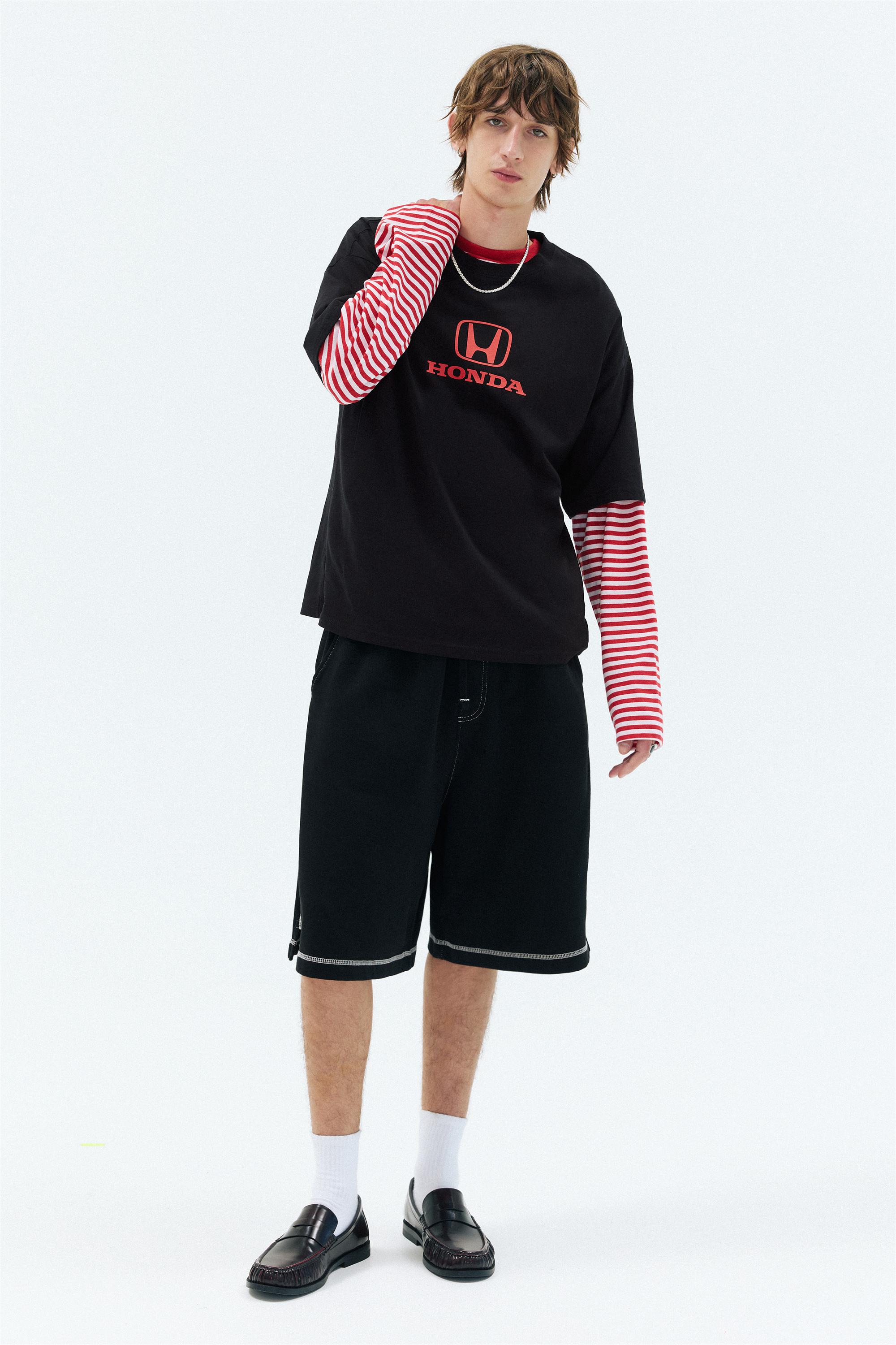 Relaxed fit Honda logo T-shirt — Black