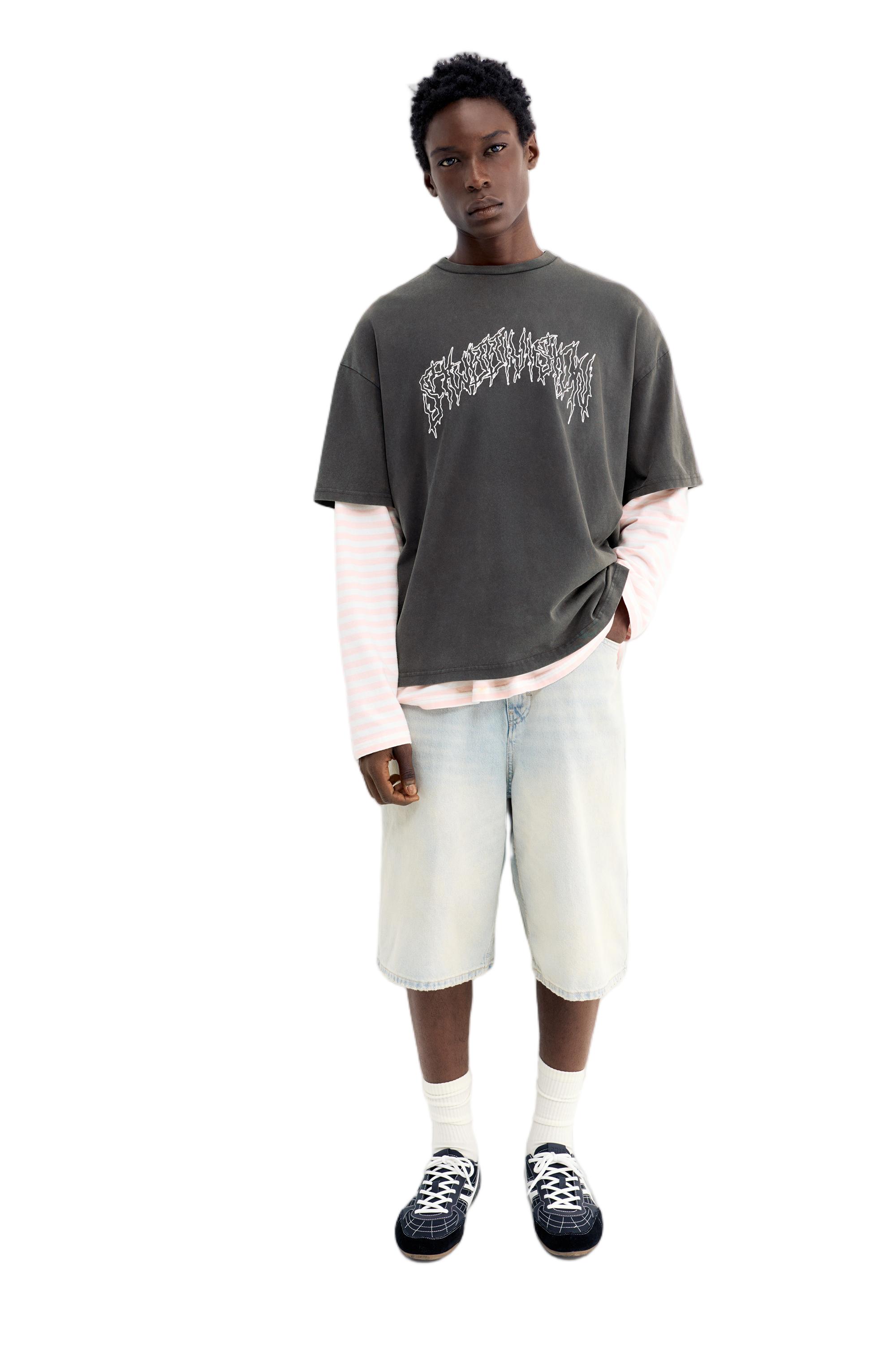 Acid wash STWD T-shirt — Black