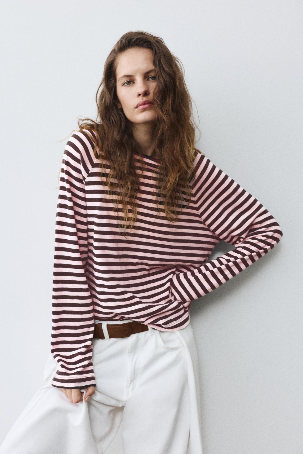 Long sleeve raglan T-shirt — Striped