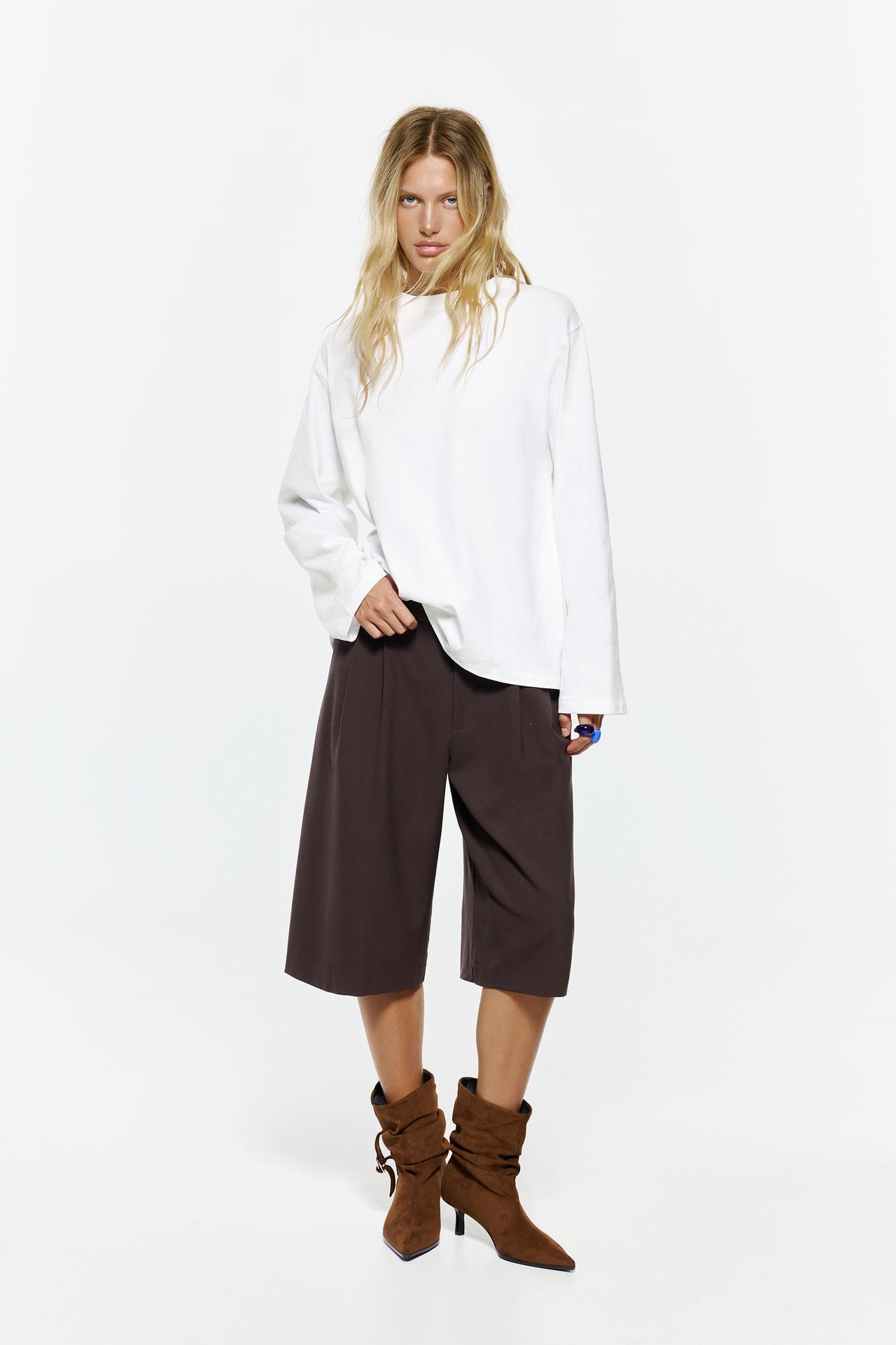 Oversize long sleeve T-shirt — White
