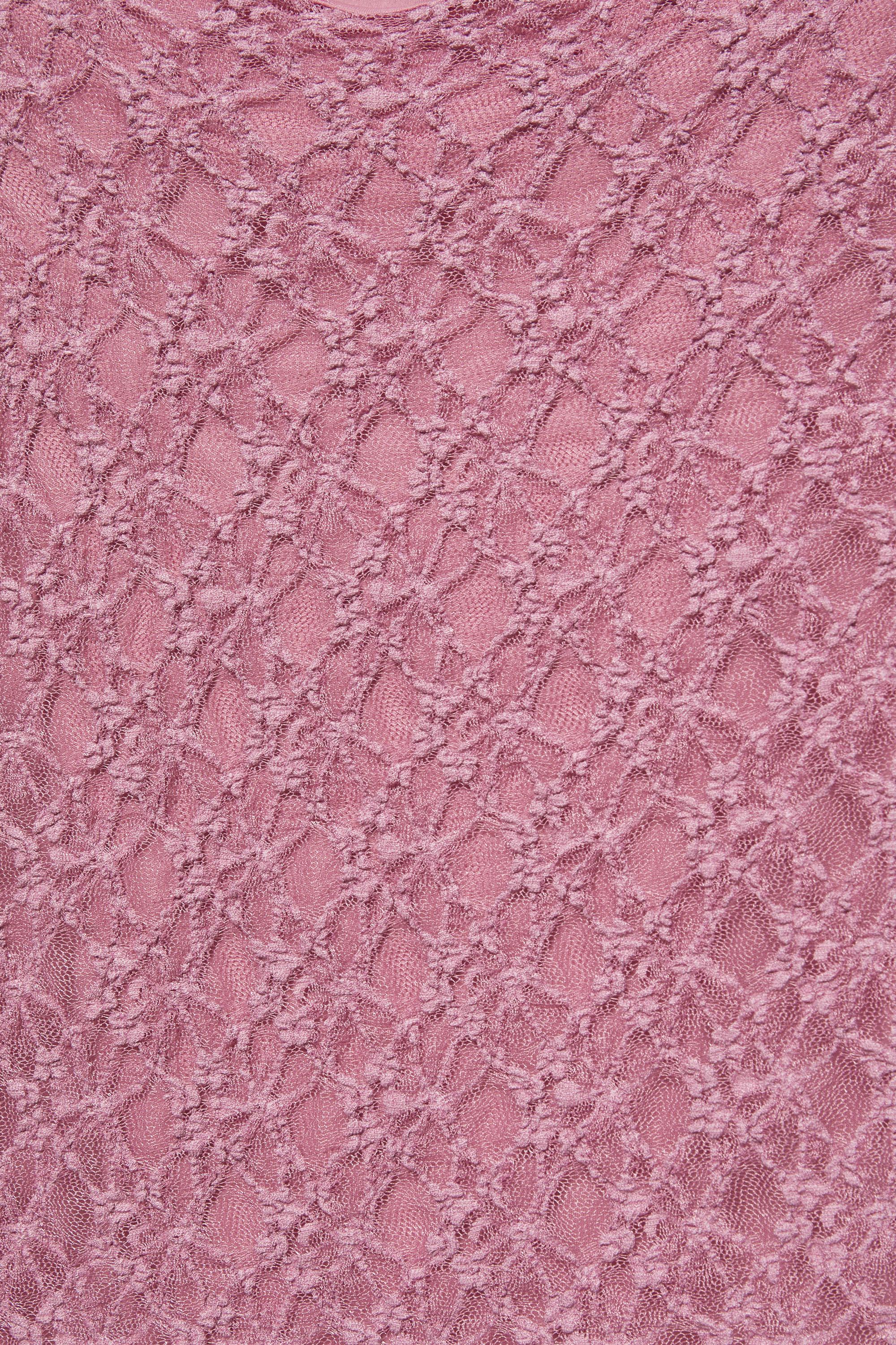 Fitted lace T-shirt — Powder mauve
