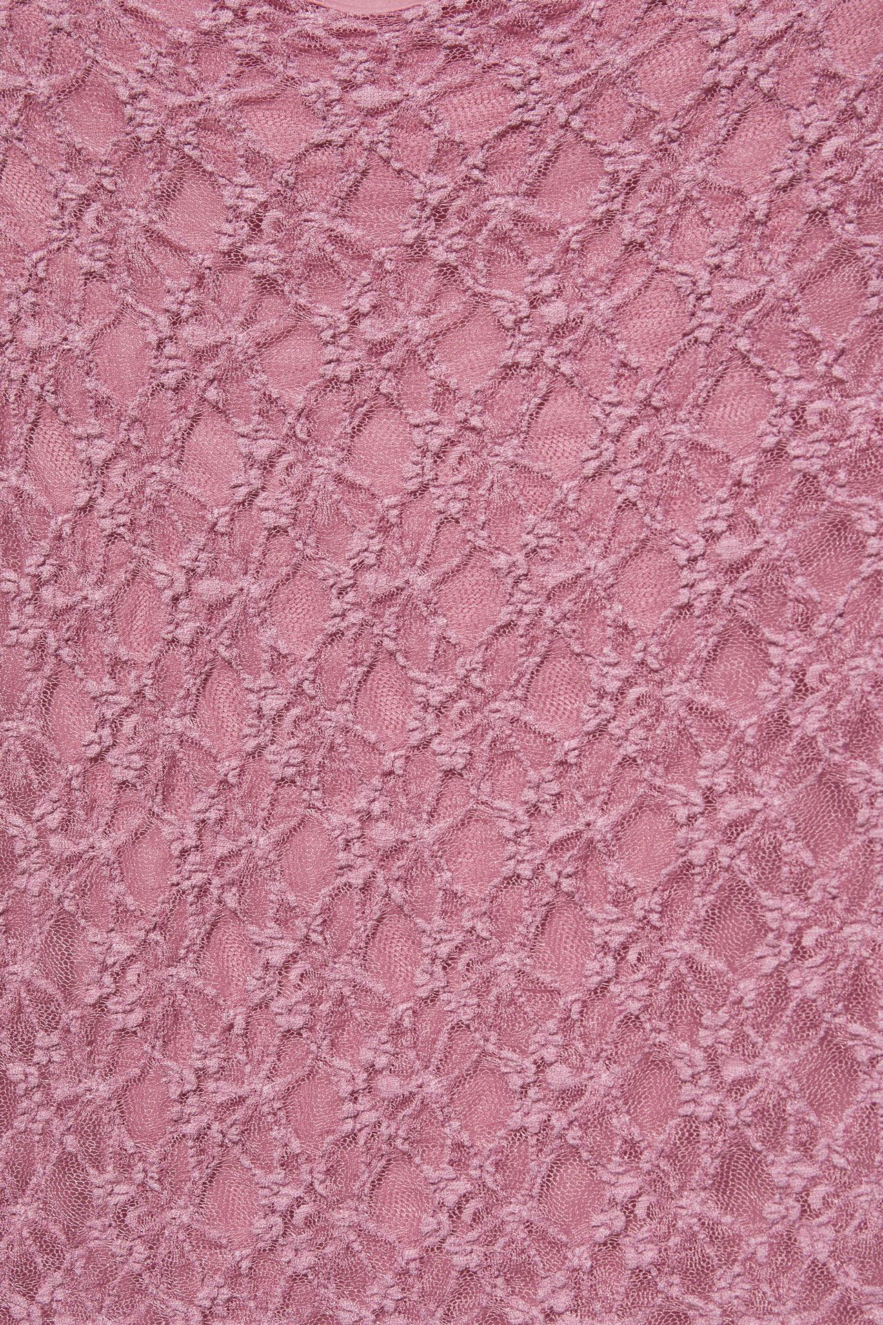 Fitted lace T-shirt — Powder mauve