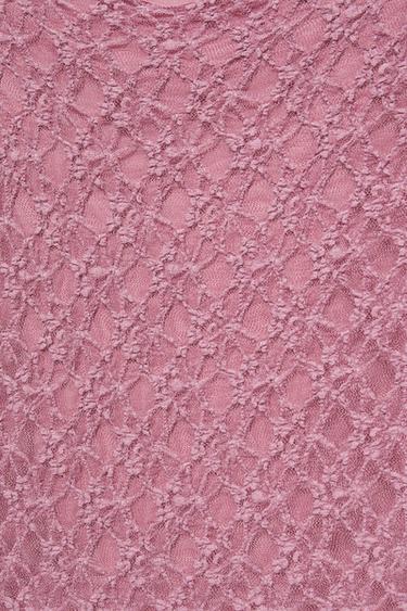 Fitted lace T-shirt — Powder mauve 3