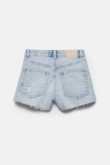 Mom fit ripped denim shorts — Pale blue 6
