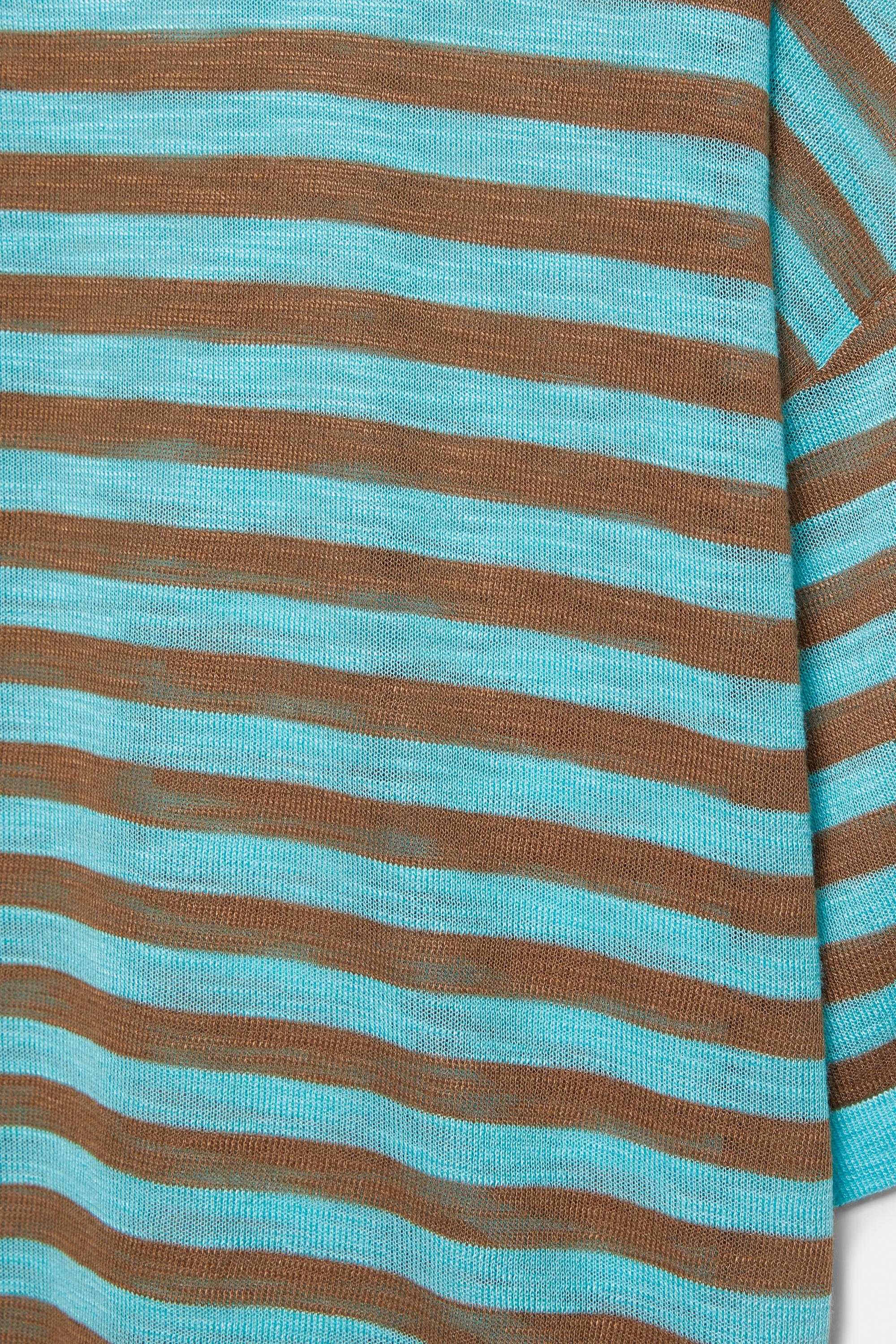 Striped knit T-shirt — Turquoise