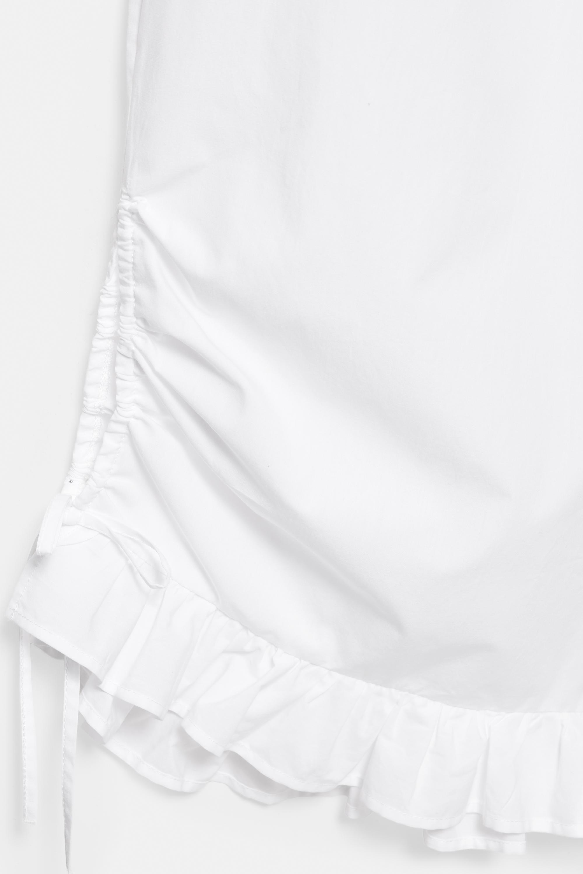 Ruffle bow sarouel trousers — White
