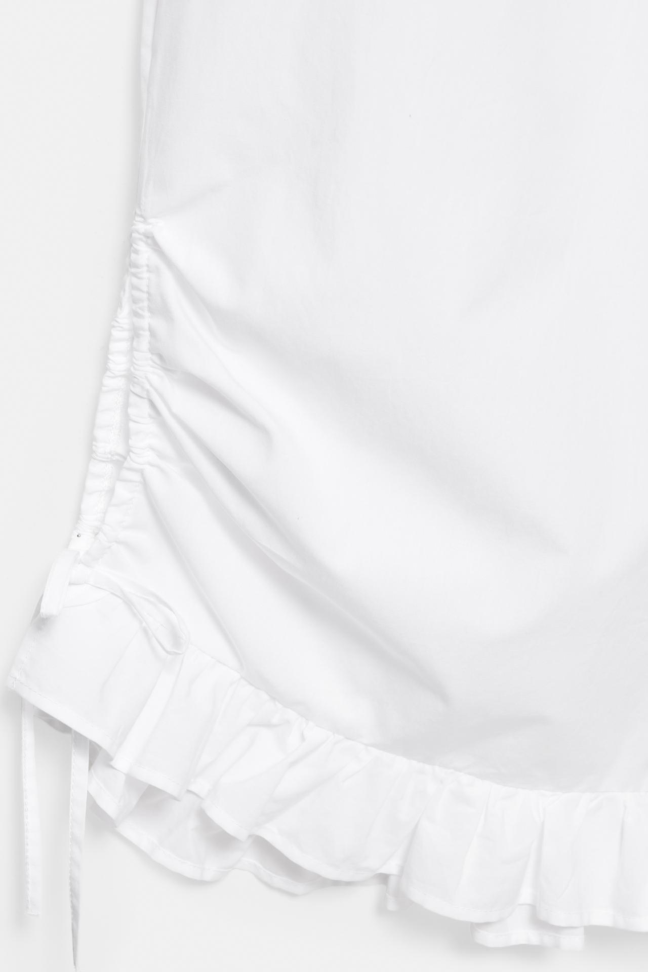 Ruffle bow sarouel trousers — White