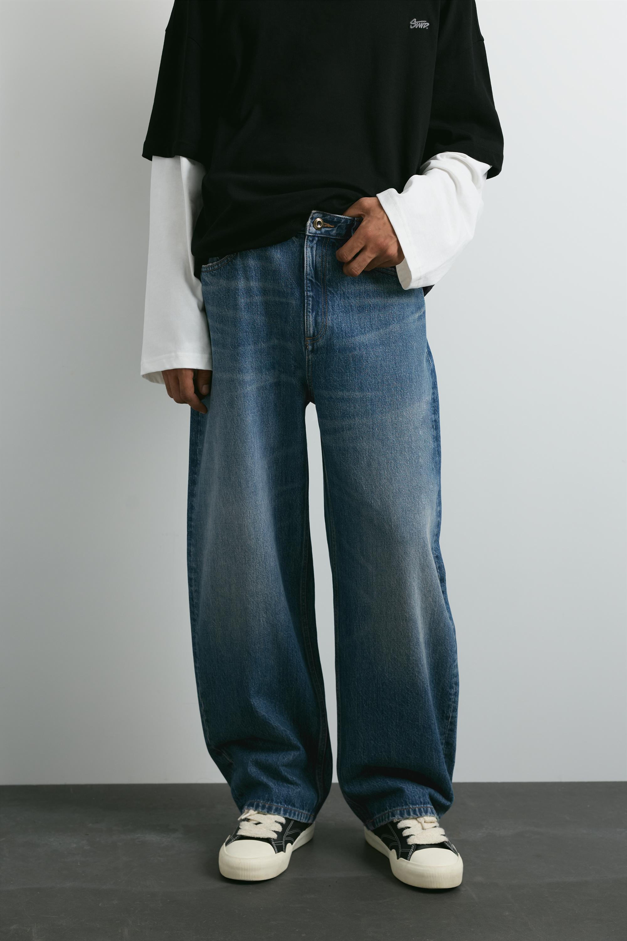 Balloon-fit baggy jeans — Medium blue
