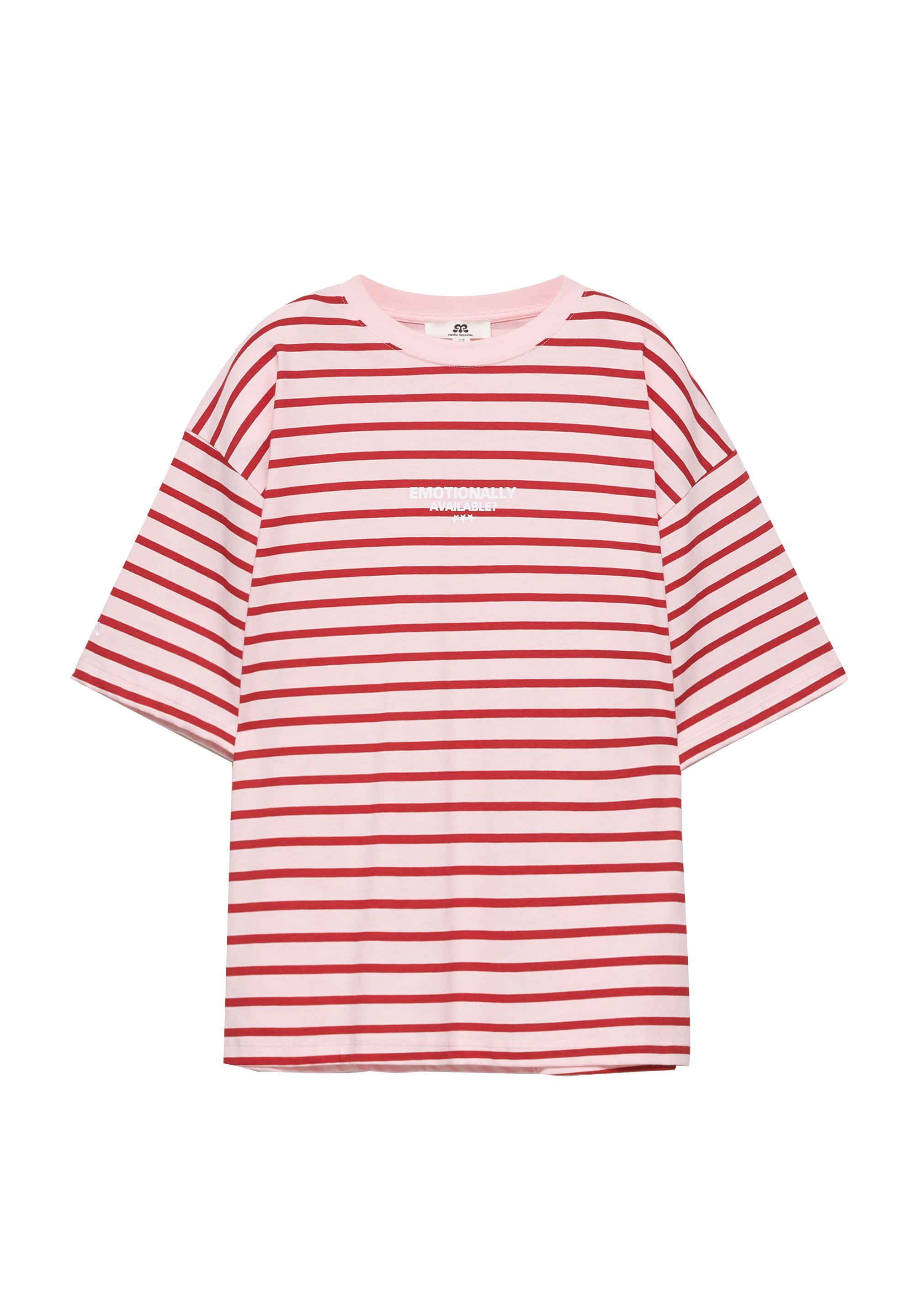 Oversize striped T-shirt — Maroon