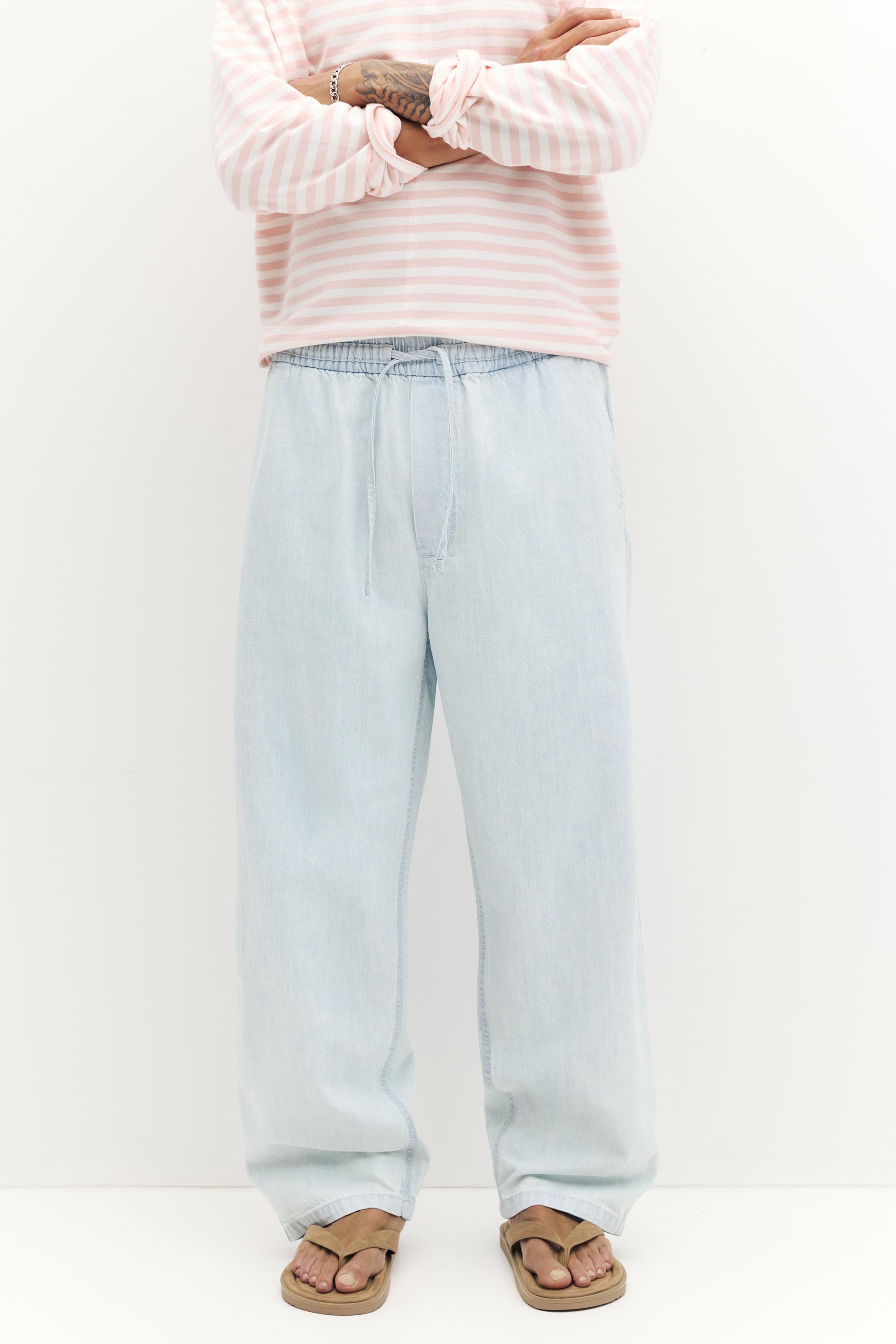 Denim joggers — Pale blue
