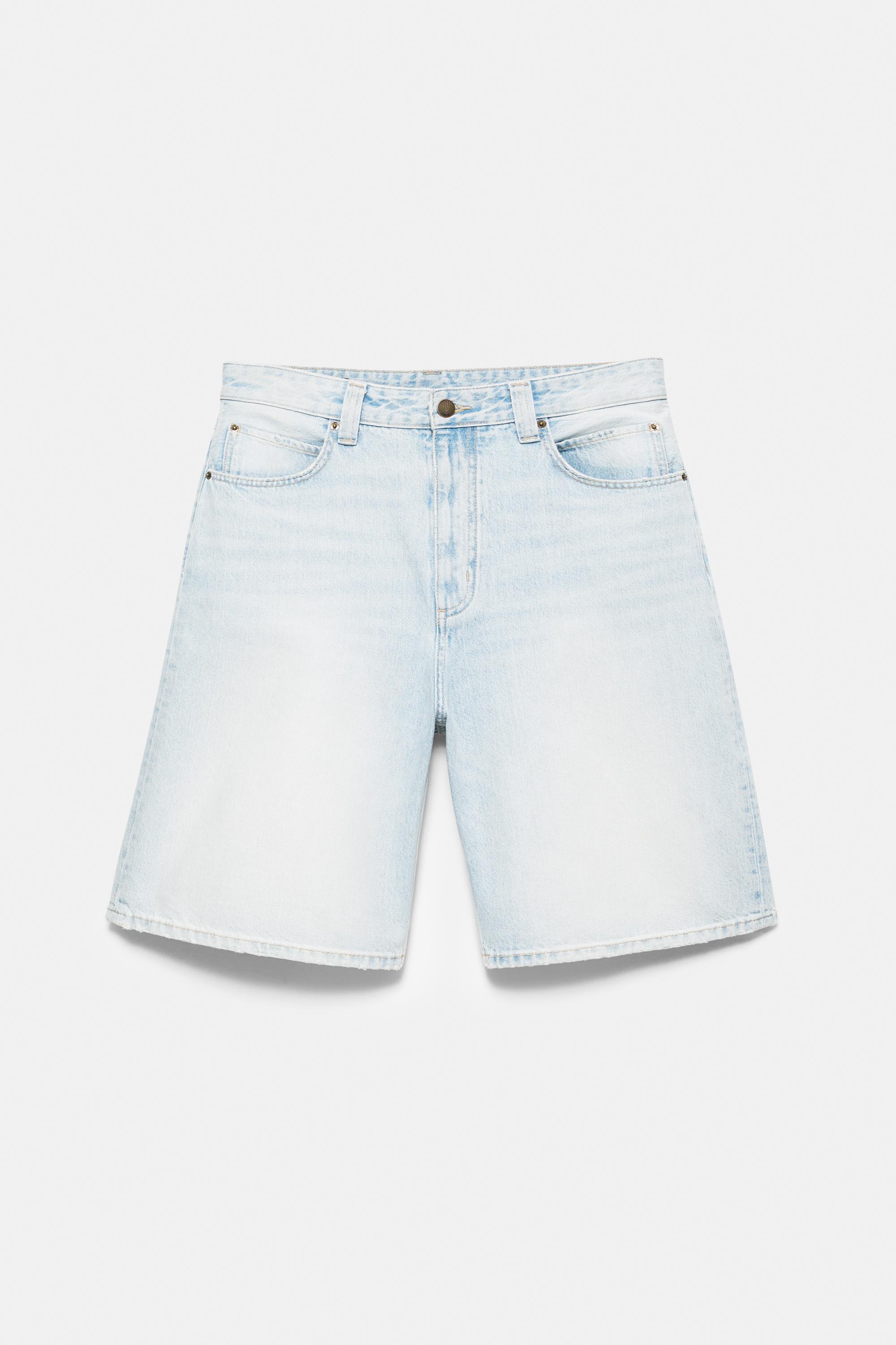 Skater denim Bermuda shorts — Pale blue