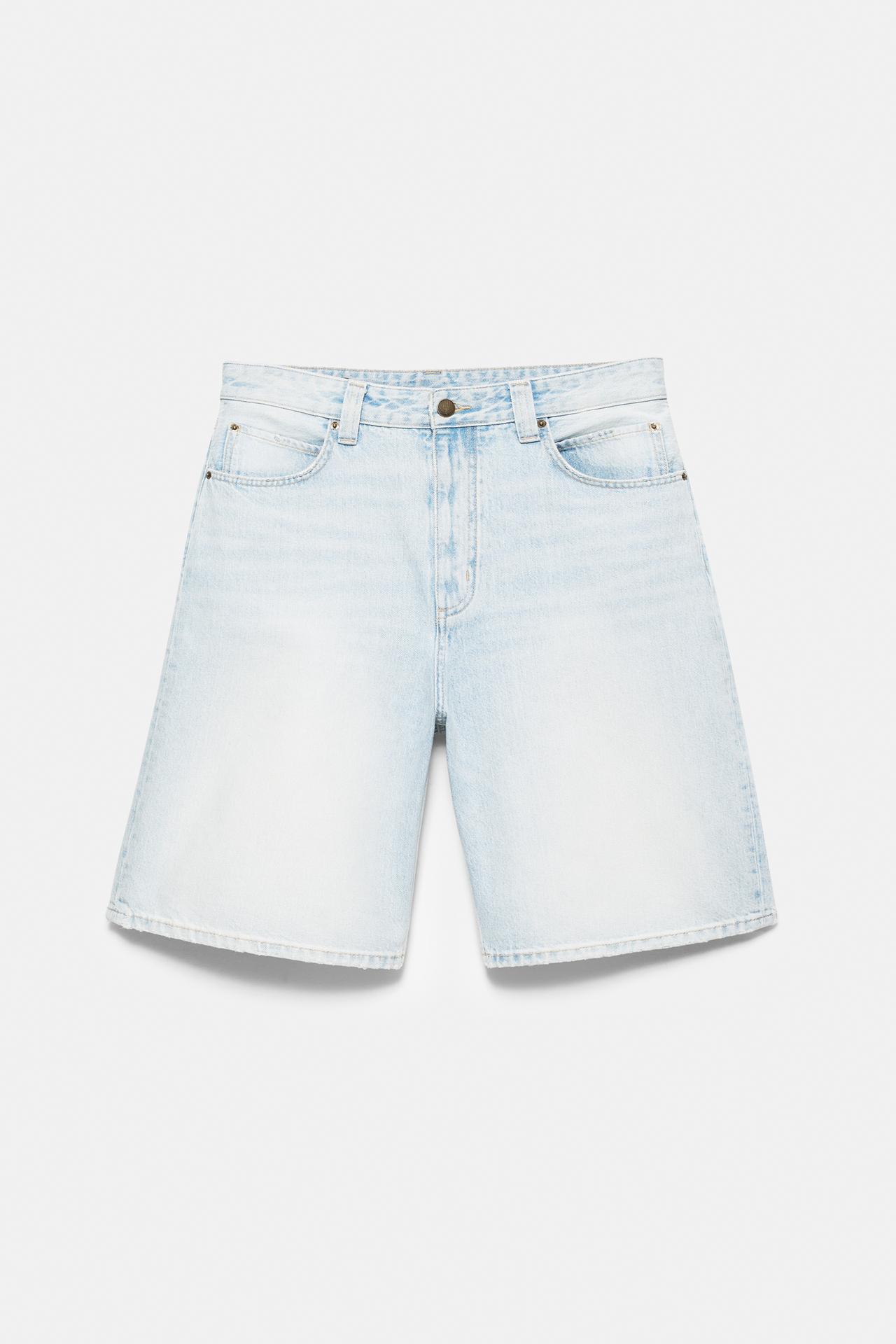 Skater denim Bermuda shorts — Pale blue