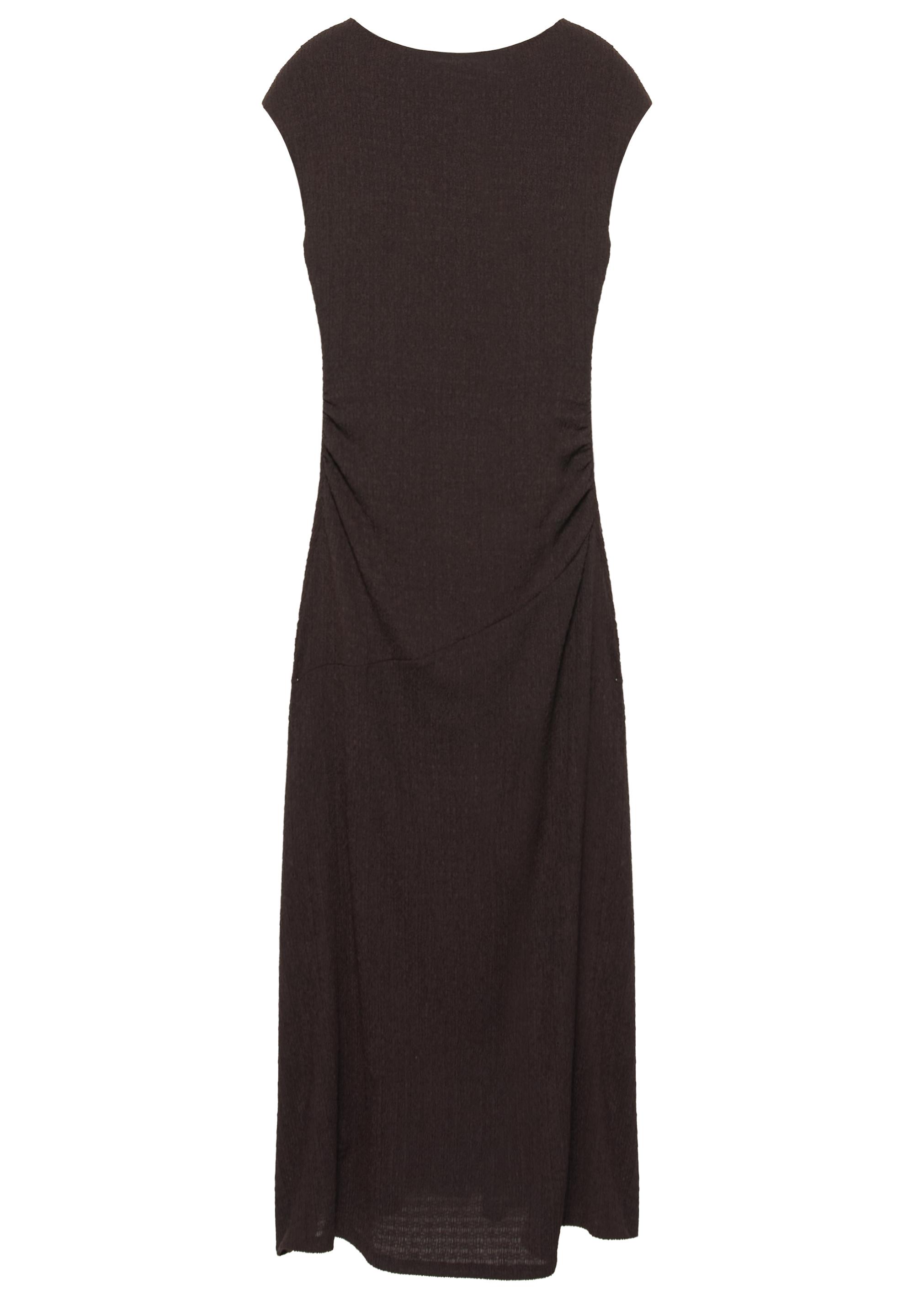 Crepe midi dress — Brown
