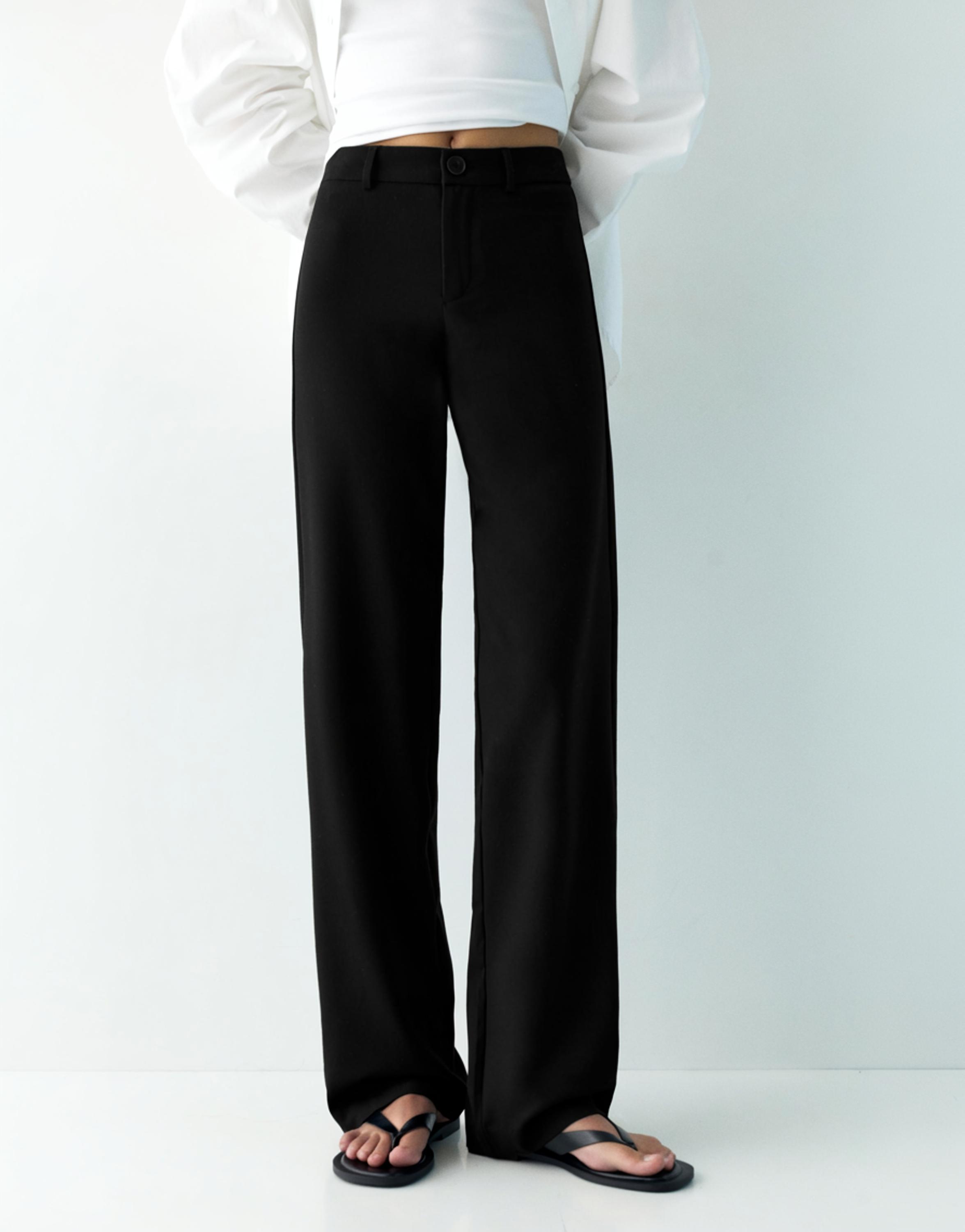 Uzun bol paça kumaş pantolon - Görsel 7