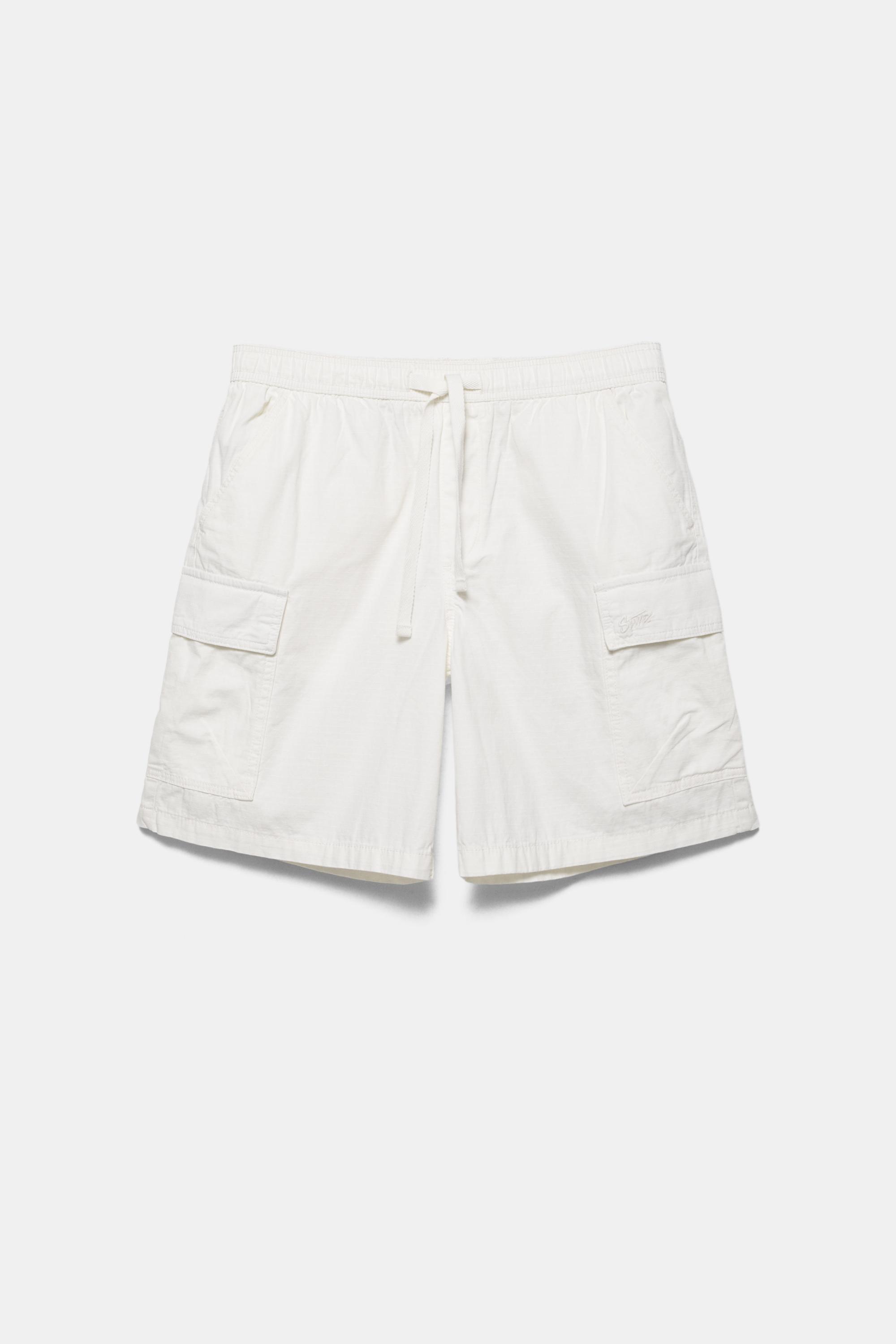 Ripstop cargo Bermuda shorts — Off white