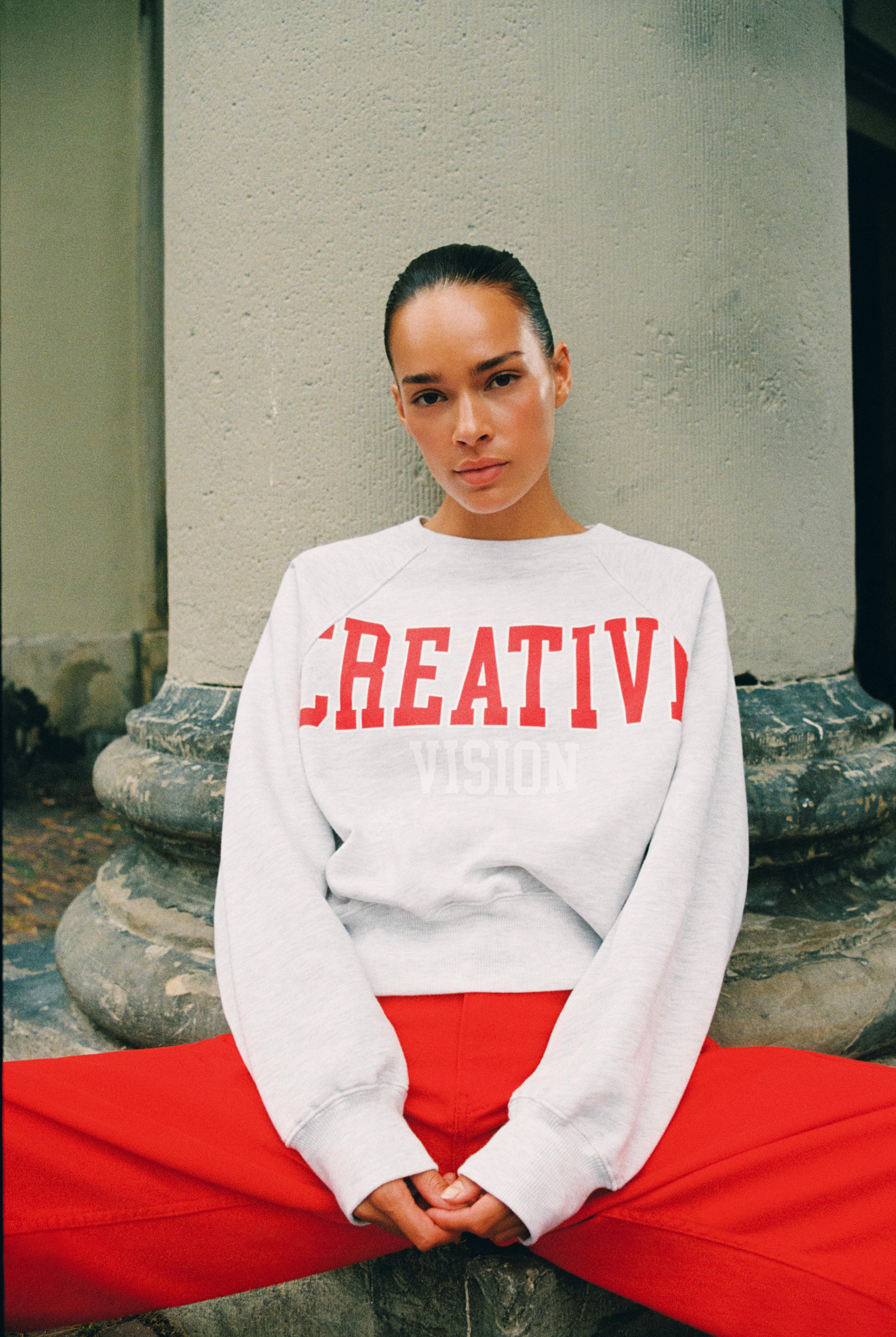 Creative graphic sweatshirt — Grey marl